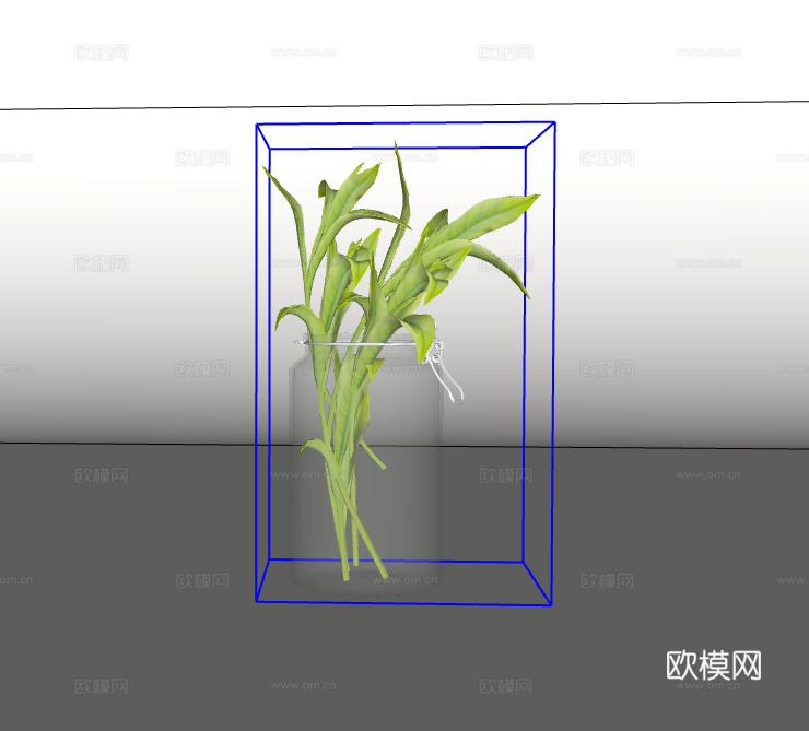 绿植花瓶su模型