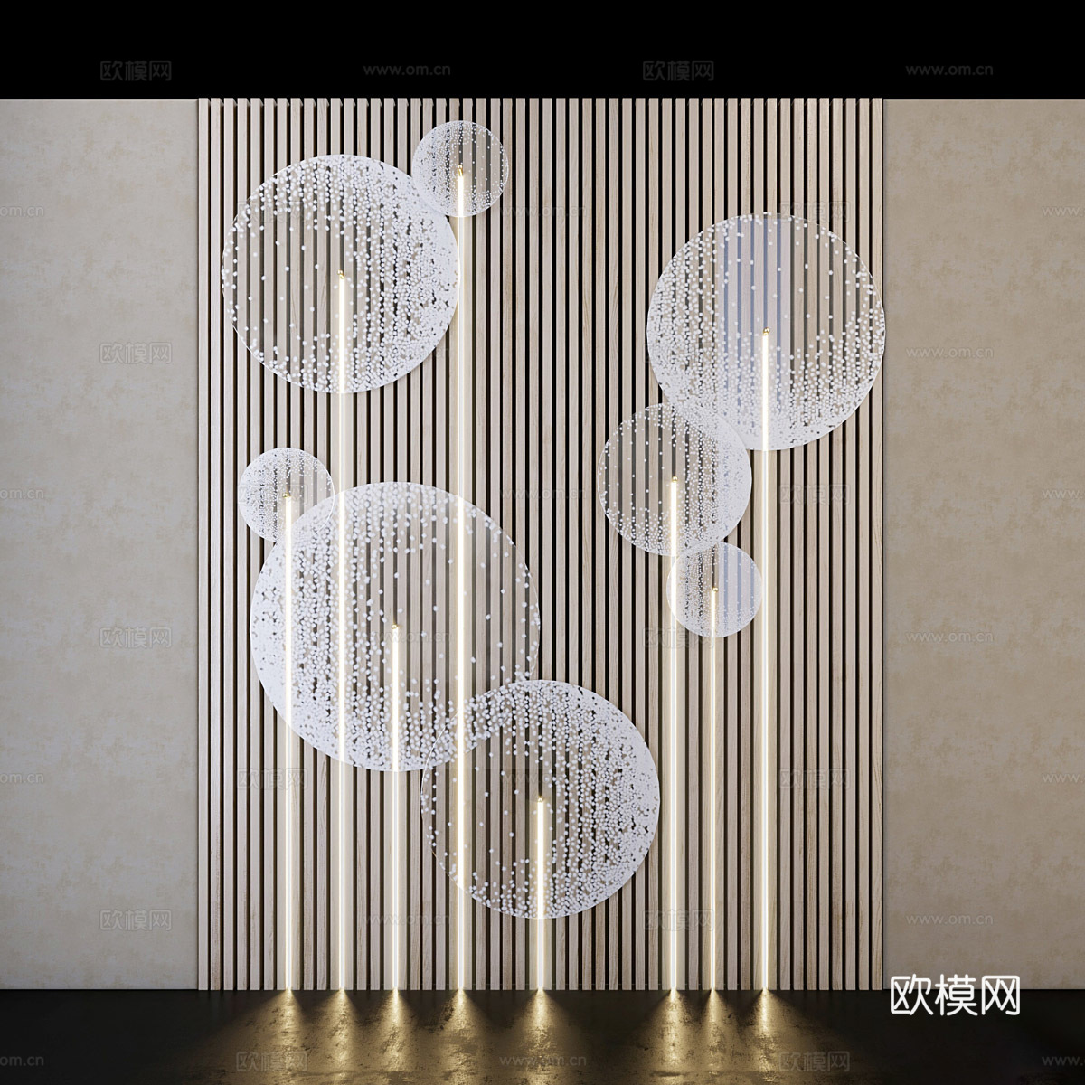 现代装饰墙板3d模型下载（渲染图1）