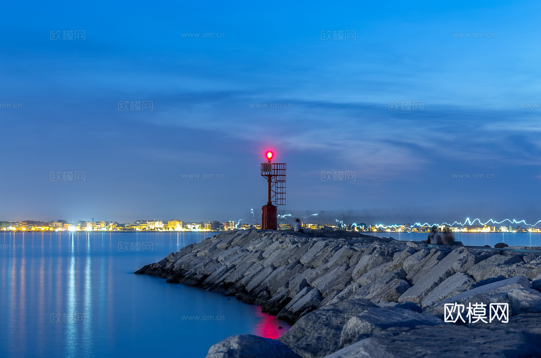 傍晚海边风景 外景