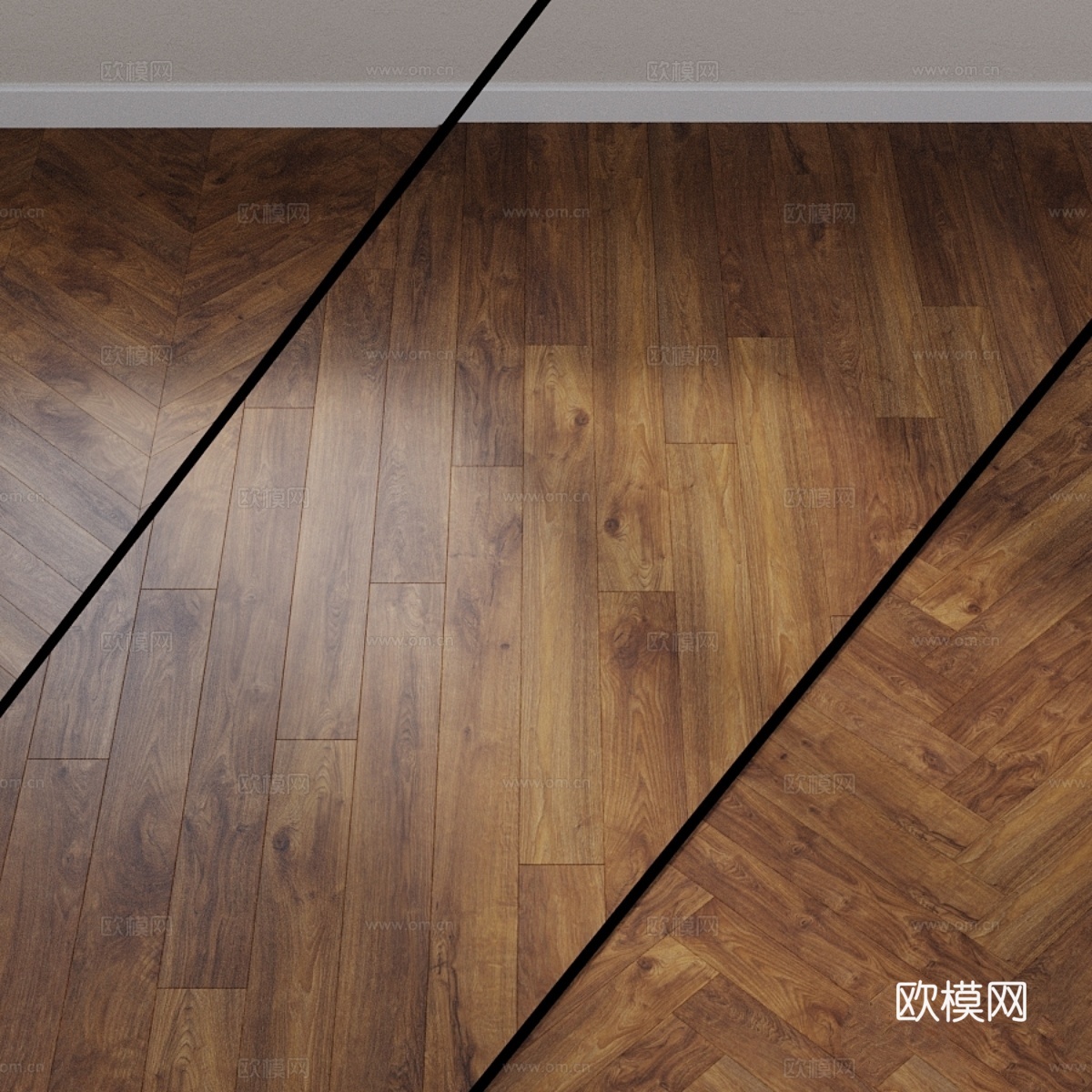 复合地板哈罗Tritty 90静音CT 538686琥珀色木地板3d模型下载