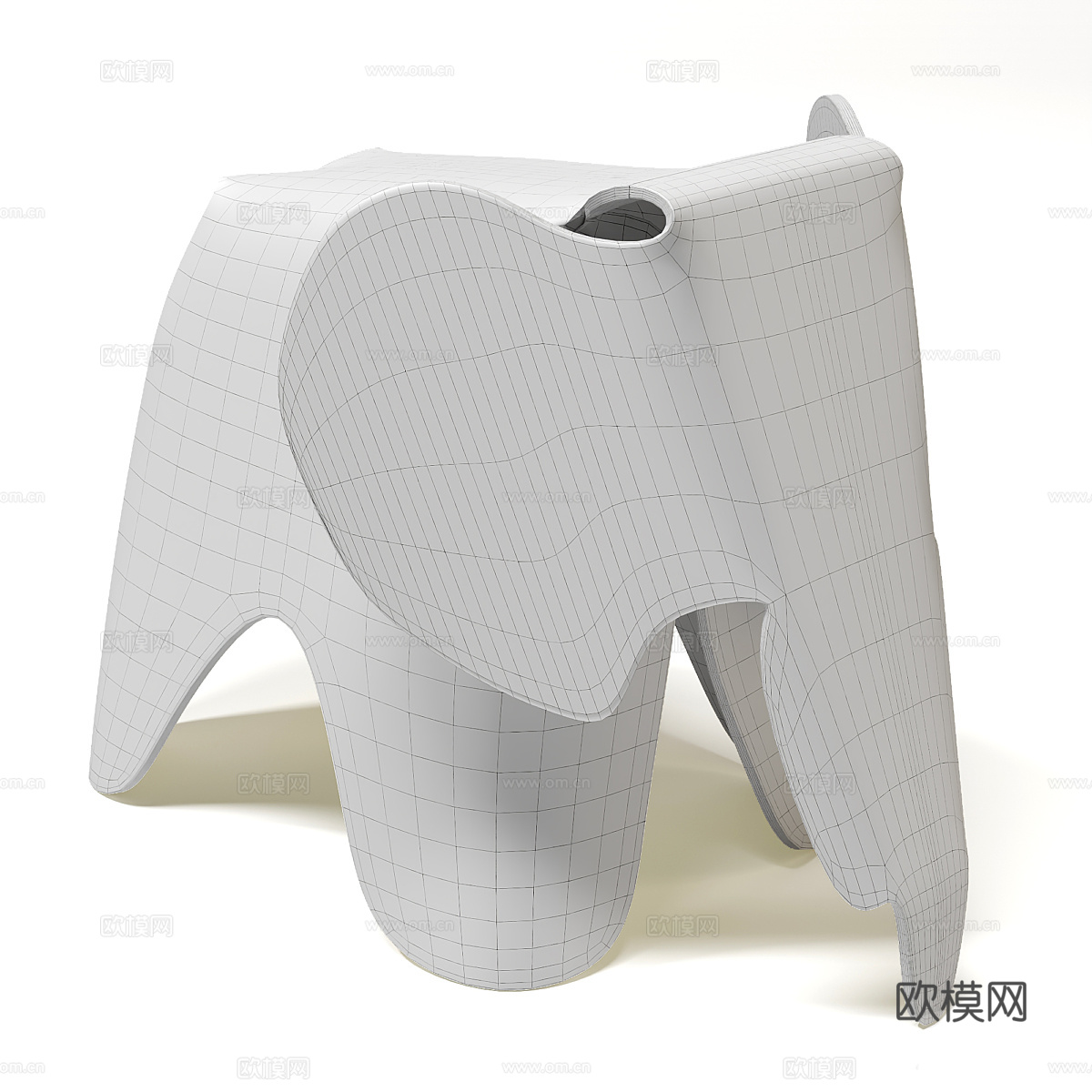 现代儿童大象玩具 儿童凳3d模型下载（渲染图5）