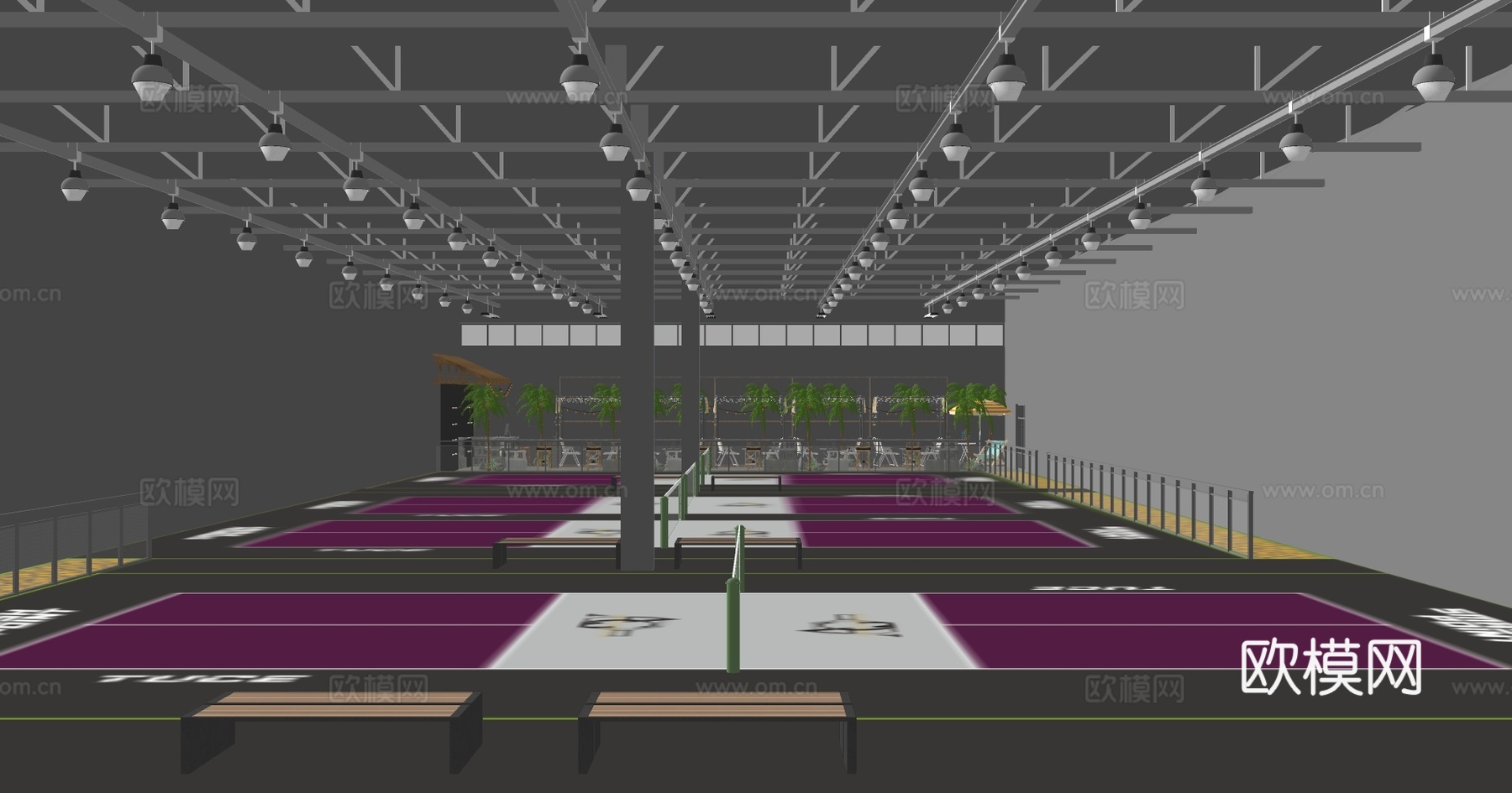 匹克球场su模型