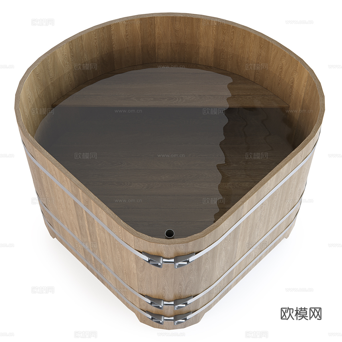 现代木质浴桶3d模型