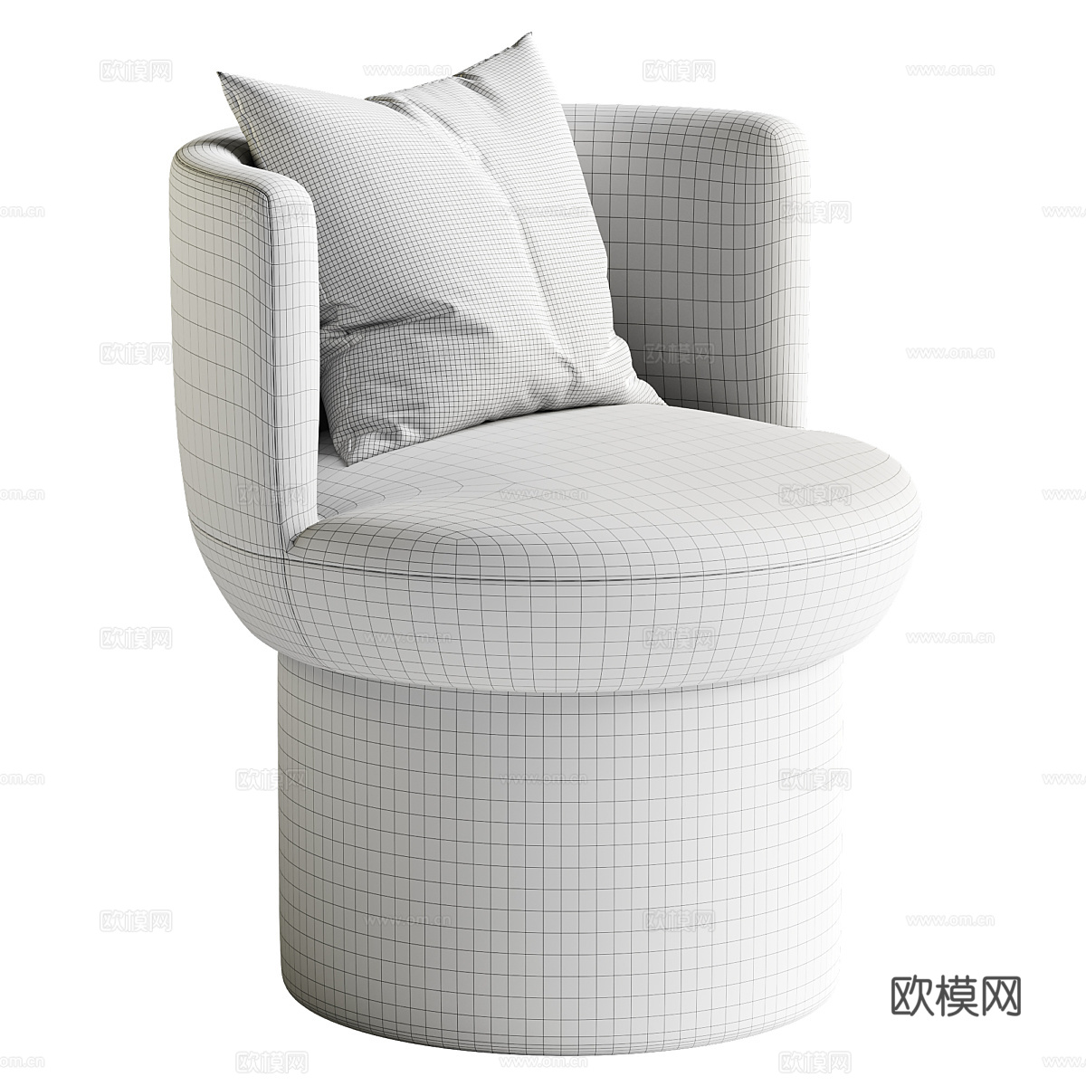 现代奶油风 Martini 布艺扶手椅3d模型下载（渲染图5）