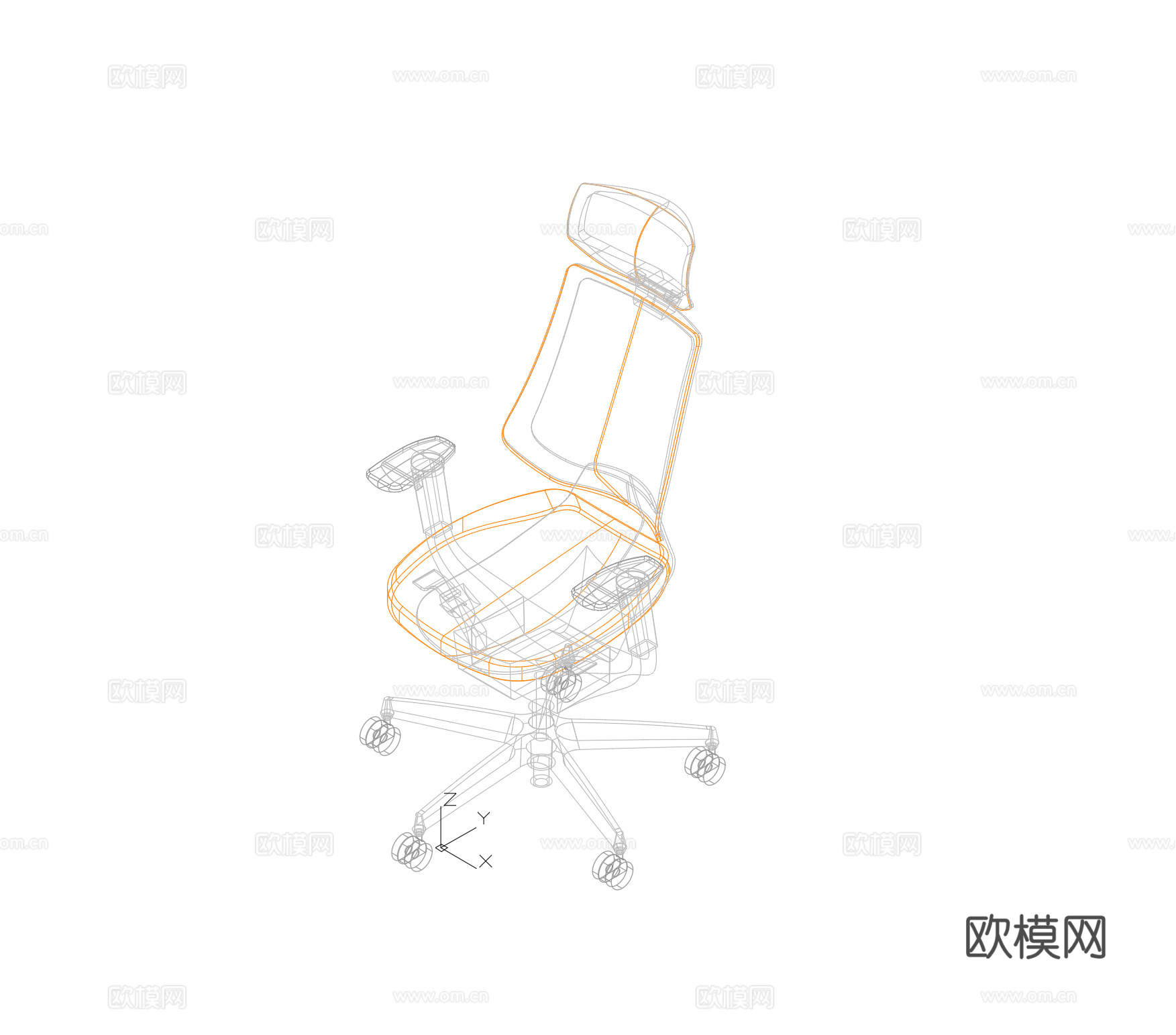 电脑椅子 转椅 办公椅子cad施工图