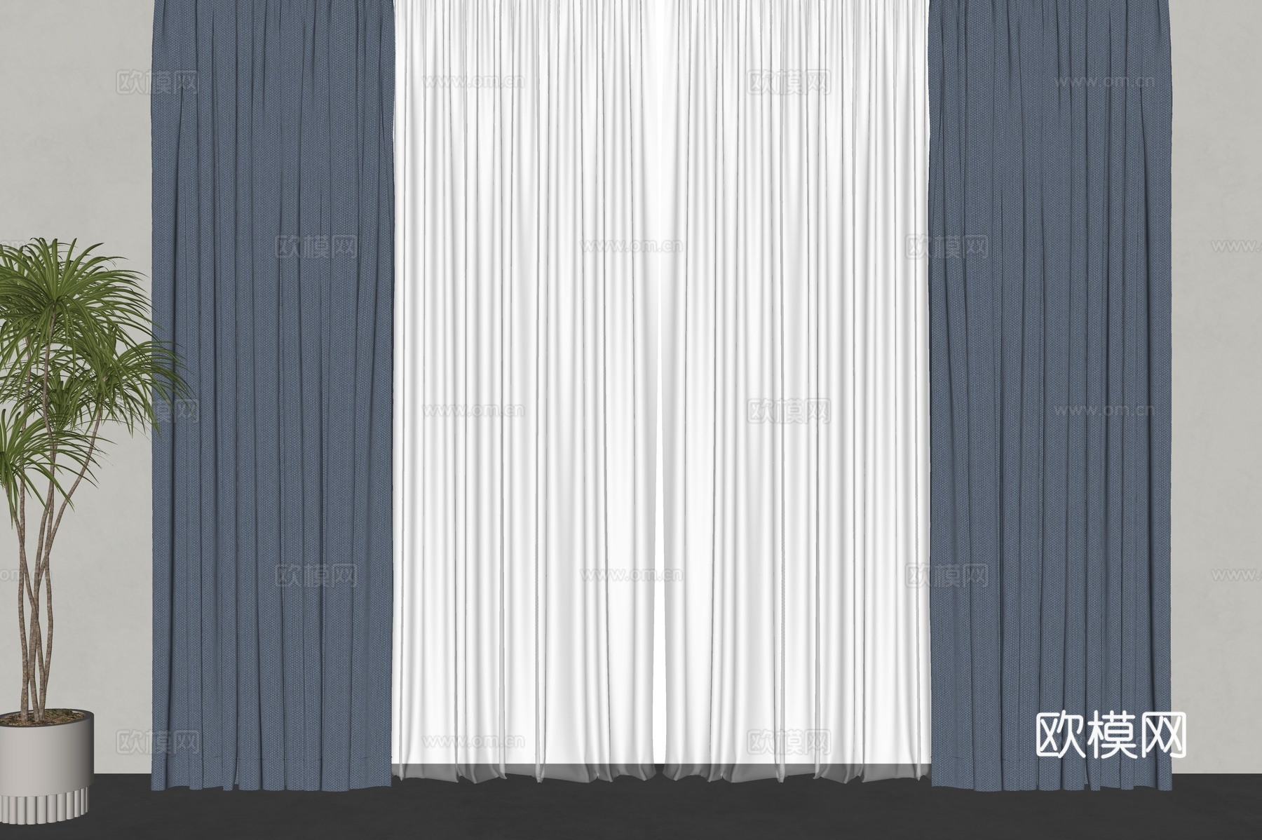 现代窗帘 奶油风窗帘 侘寂风窗帘 客厅窗帘 卧室窗帘 落地灯su模型