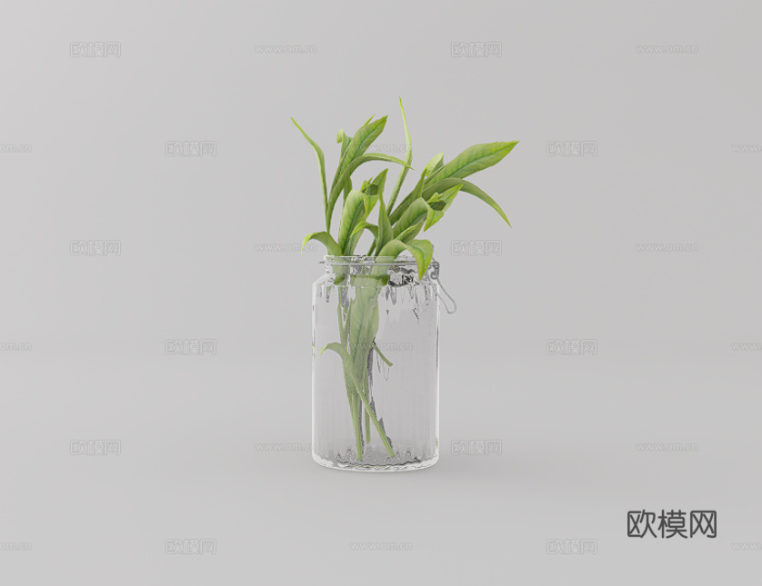 绿植花瓶su模型