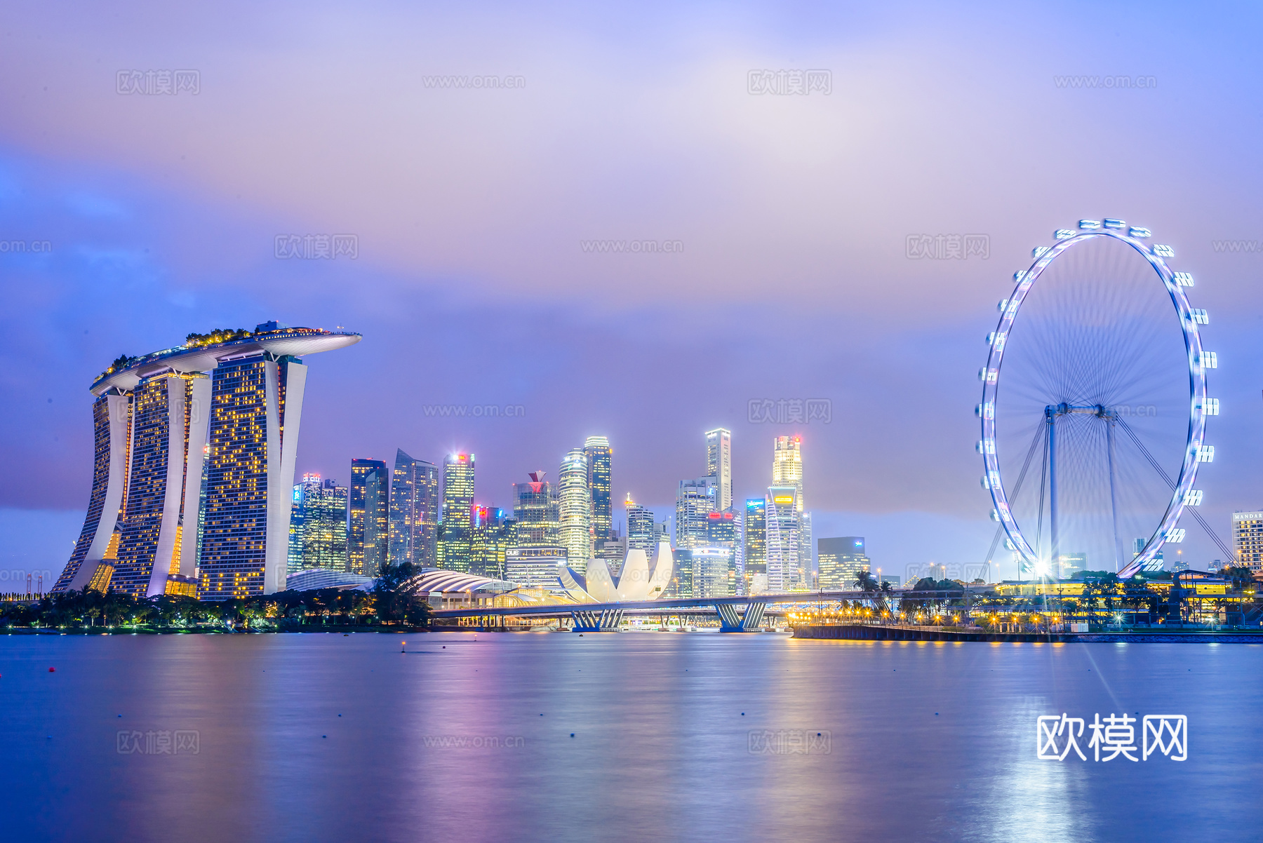 都市风情海边夜景 外景