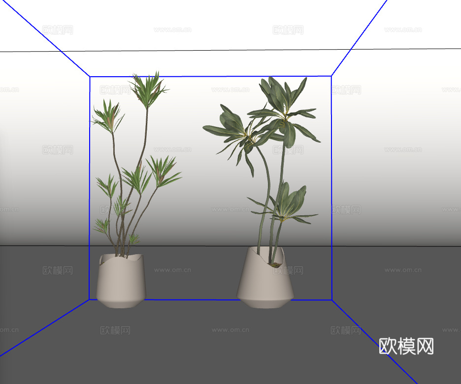 绿植盆栽su模型下载（渲染图2）