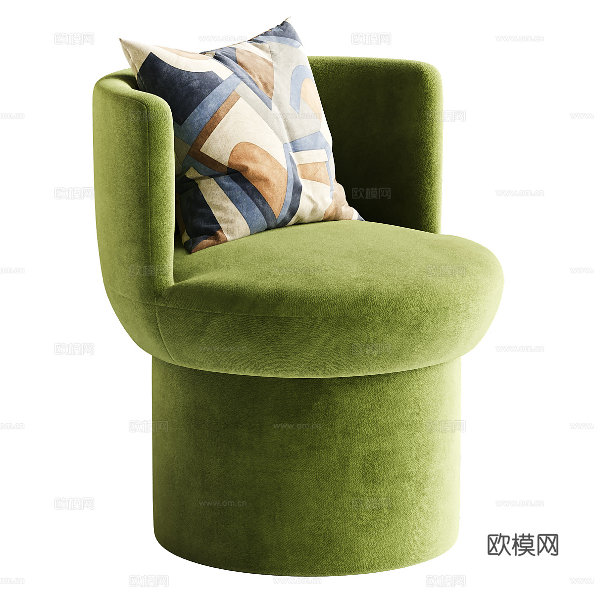 现代奶油风 Martini 布艺扶手椅3d模型下载（渲染图3）