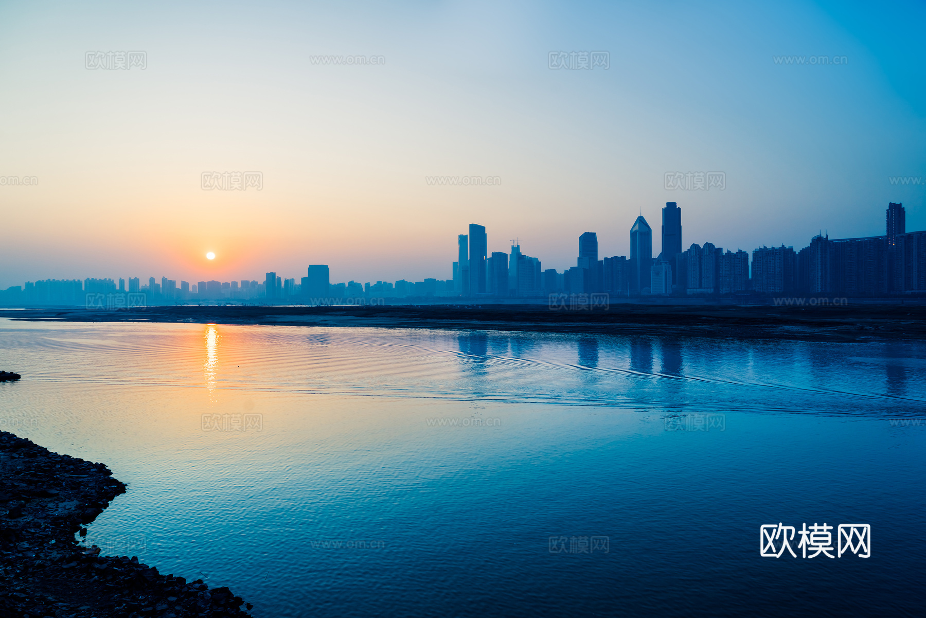 都市风情 海边城市夜景 外景