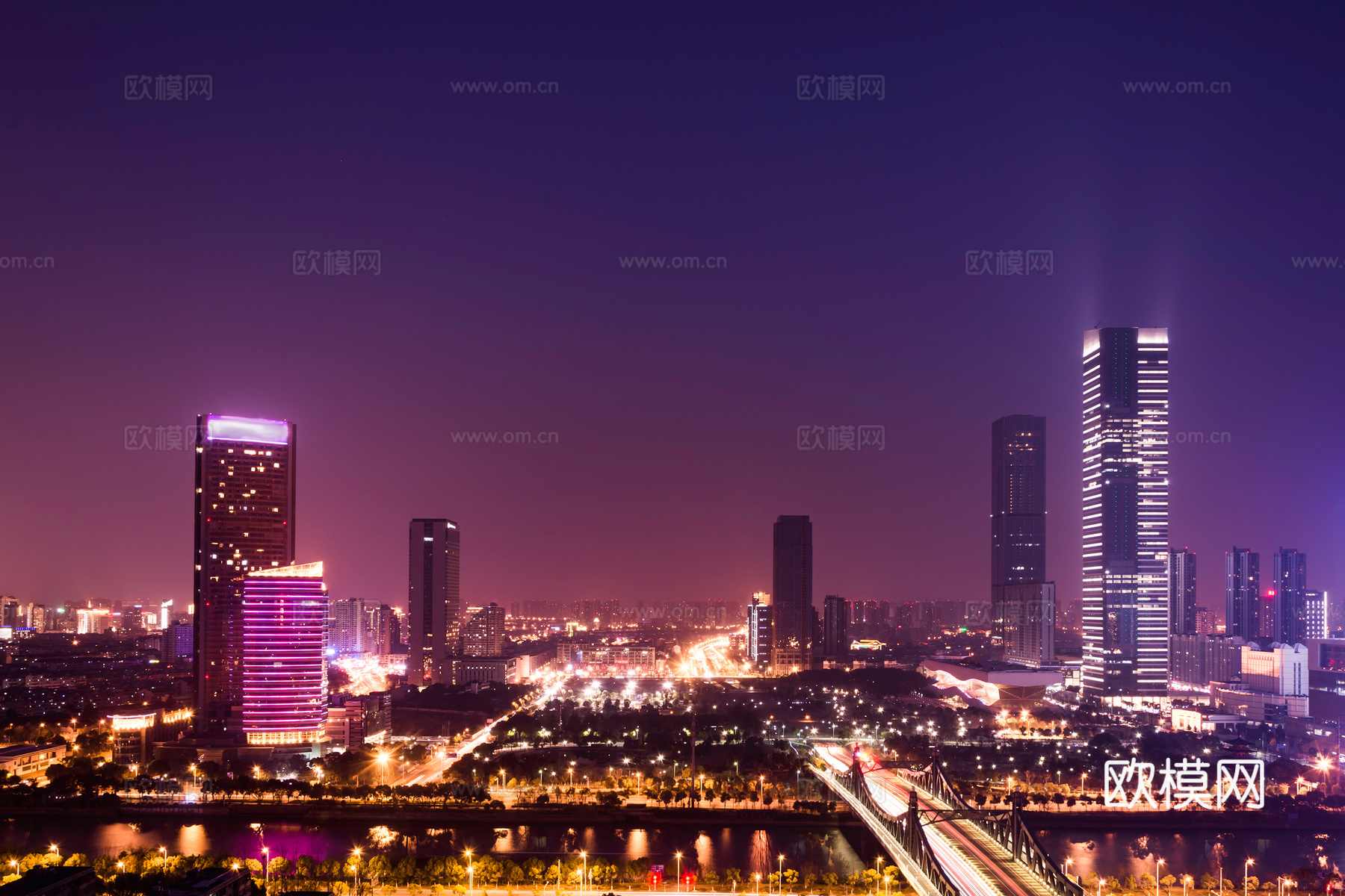 城市夜景 建筑风景 夜景 外景、