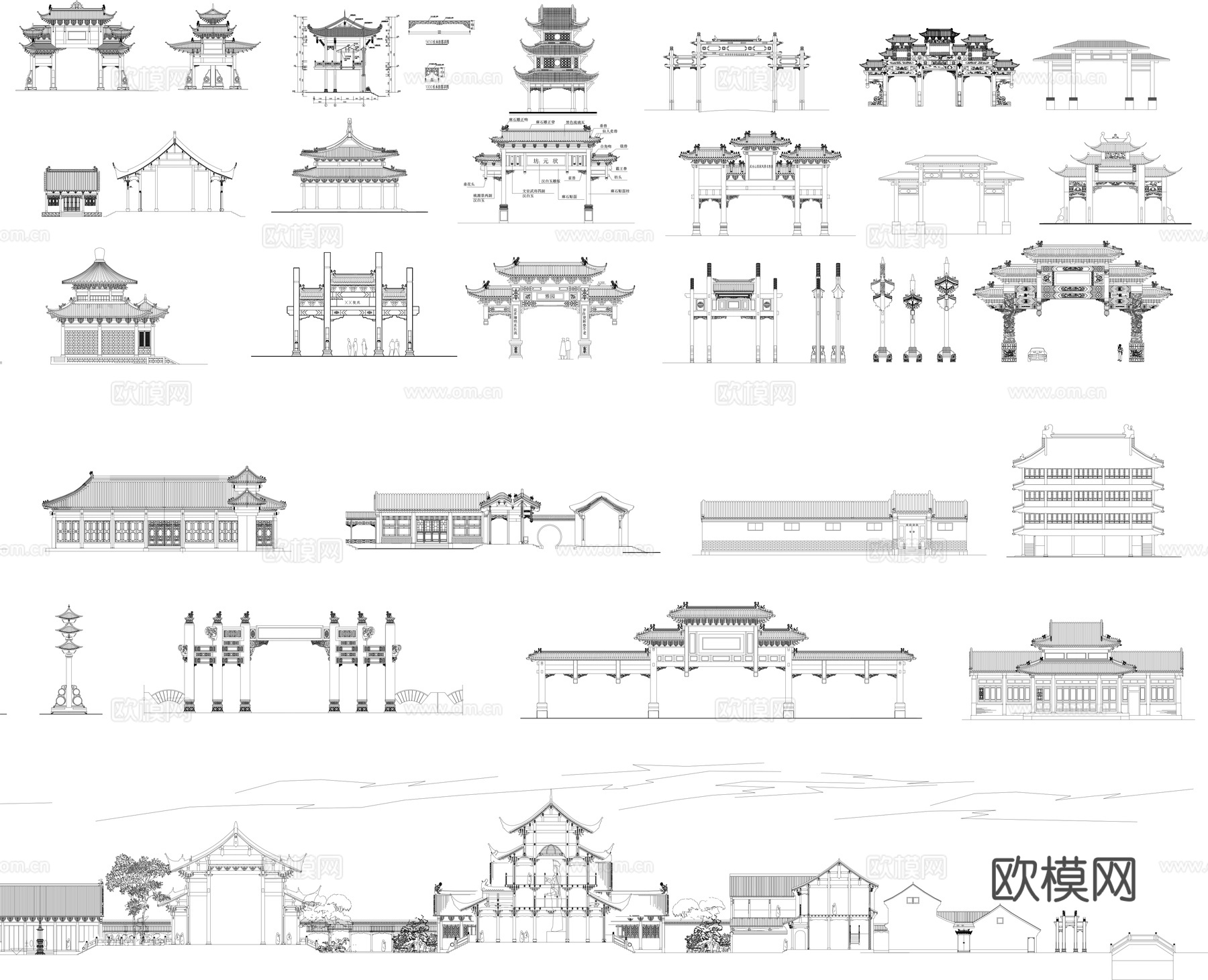 中式古建筑CAD图块cad施工图
