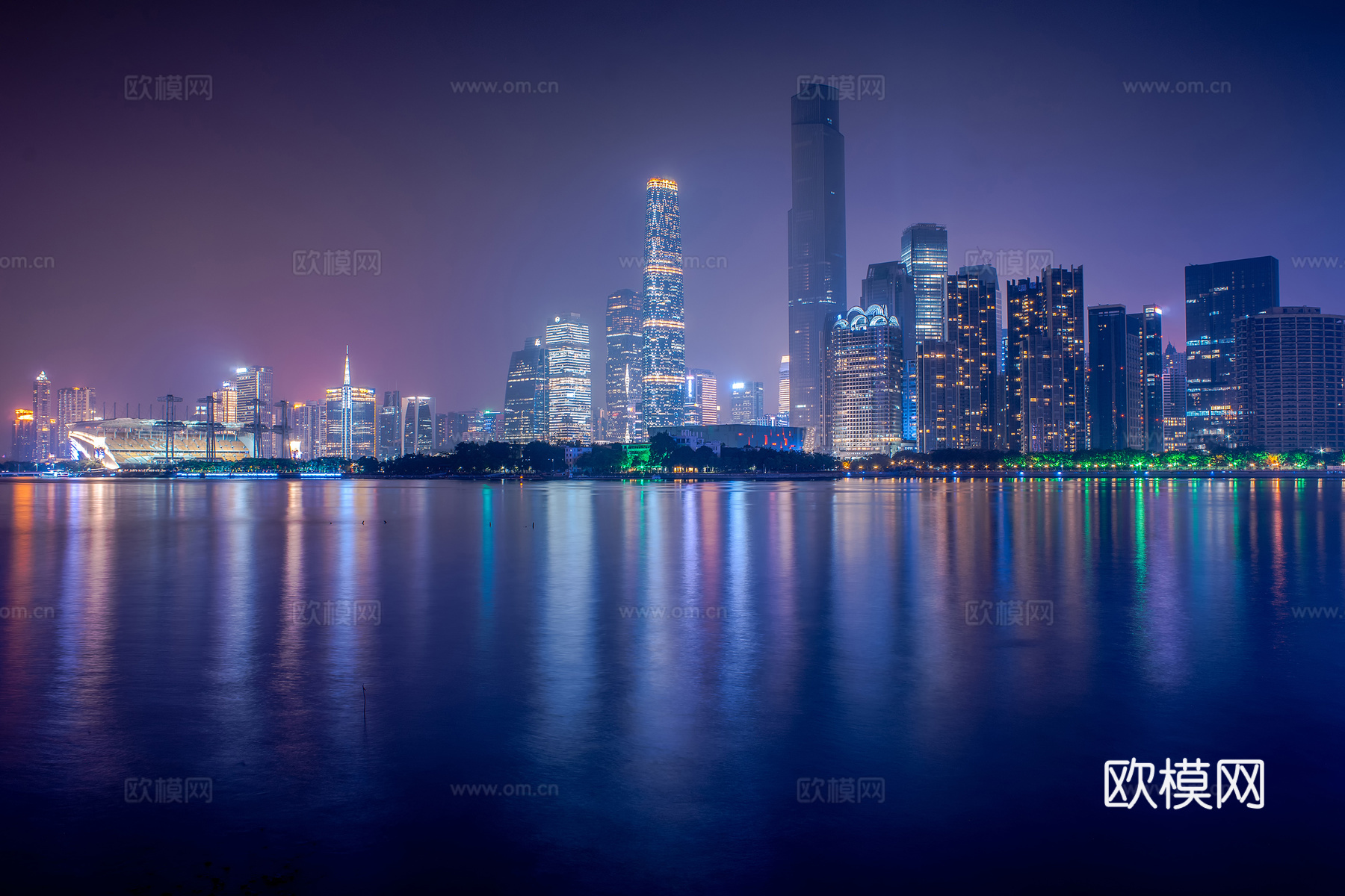 都市风情 海边城市夜景 外景