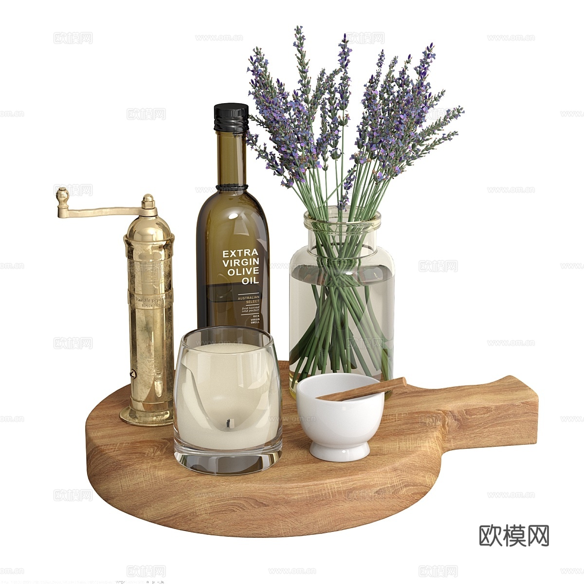 台面上的厨房装饰套装摆件3d模型下载