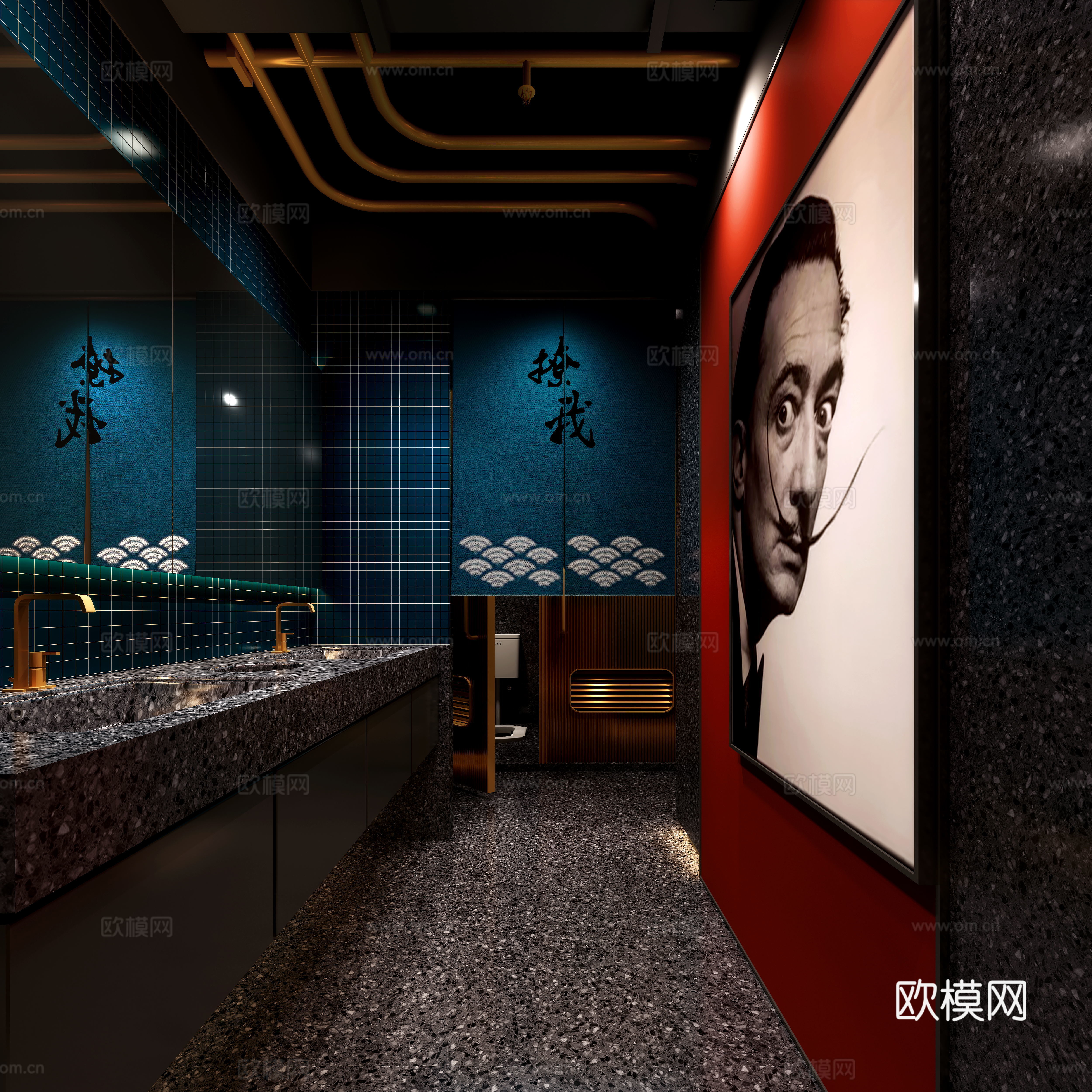 现代洗手间3d模型下载