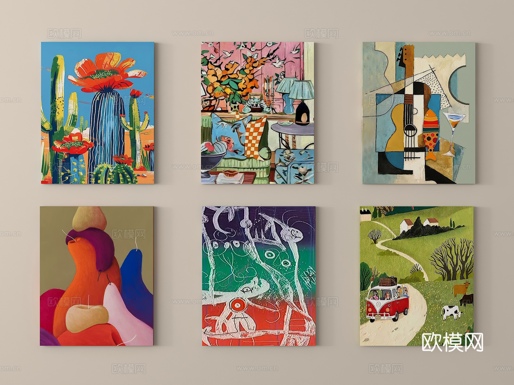 现代装饰画  儿童挂画su模型