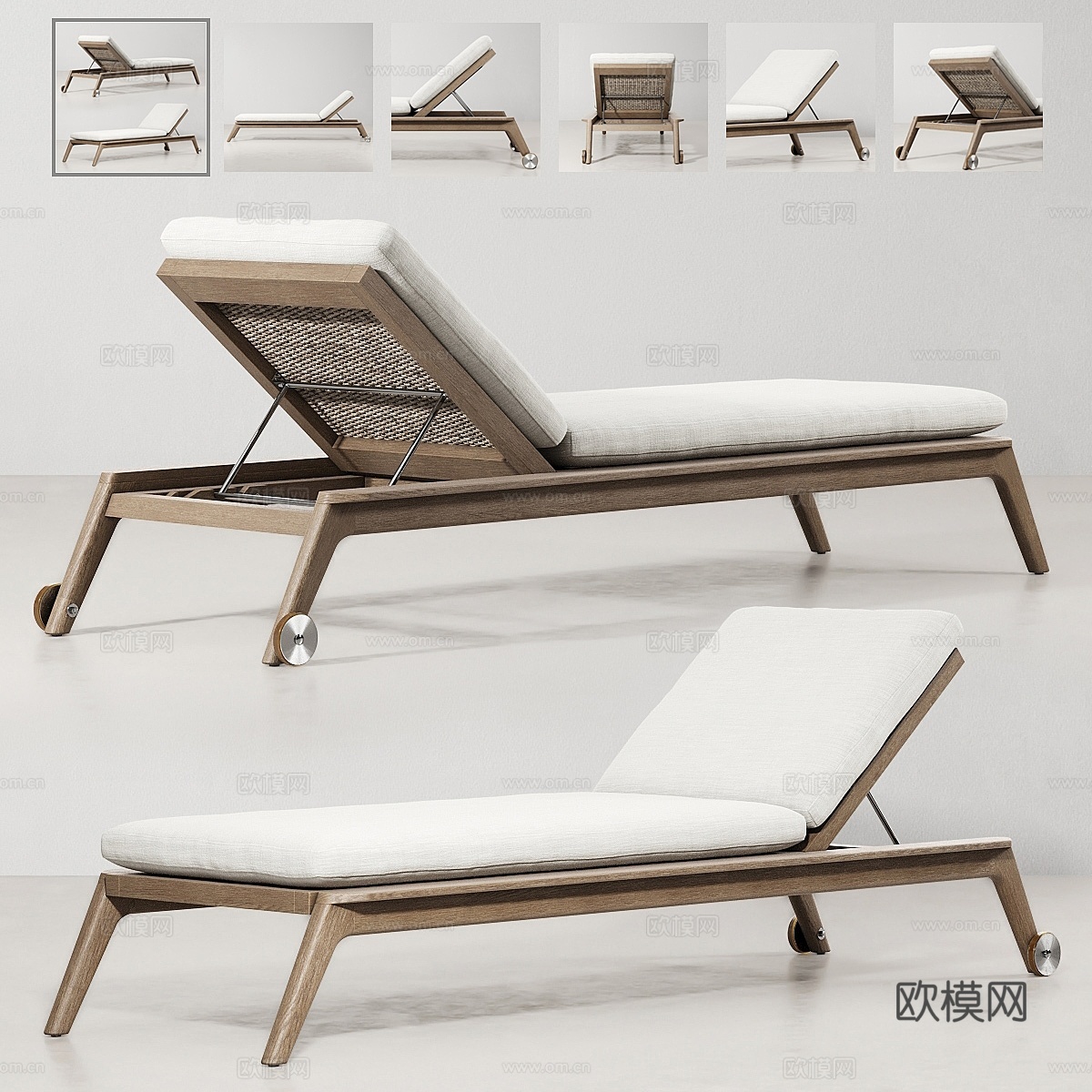 MALTA TEAK 柚木躺椅3d模型下载