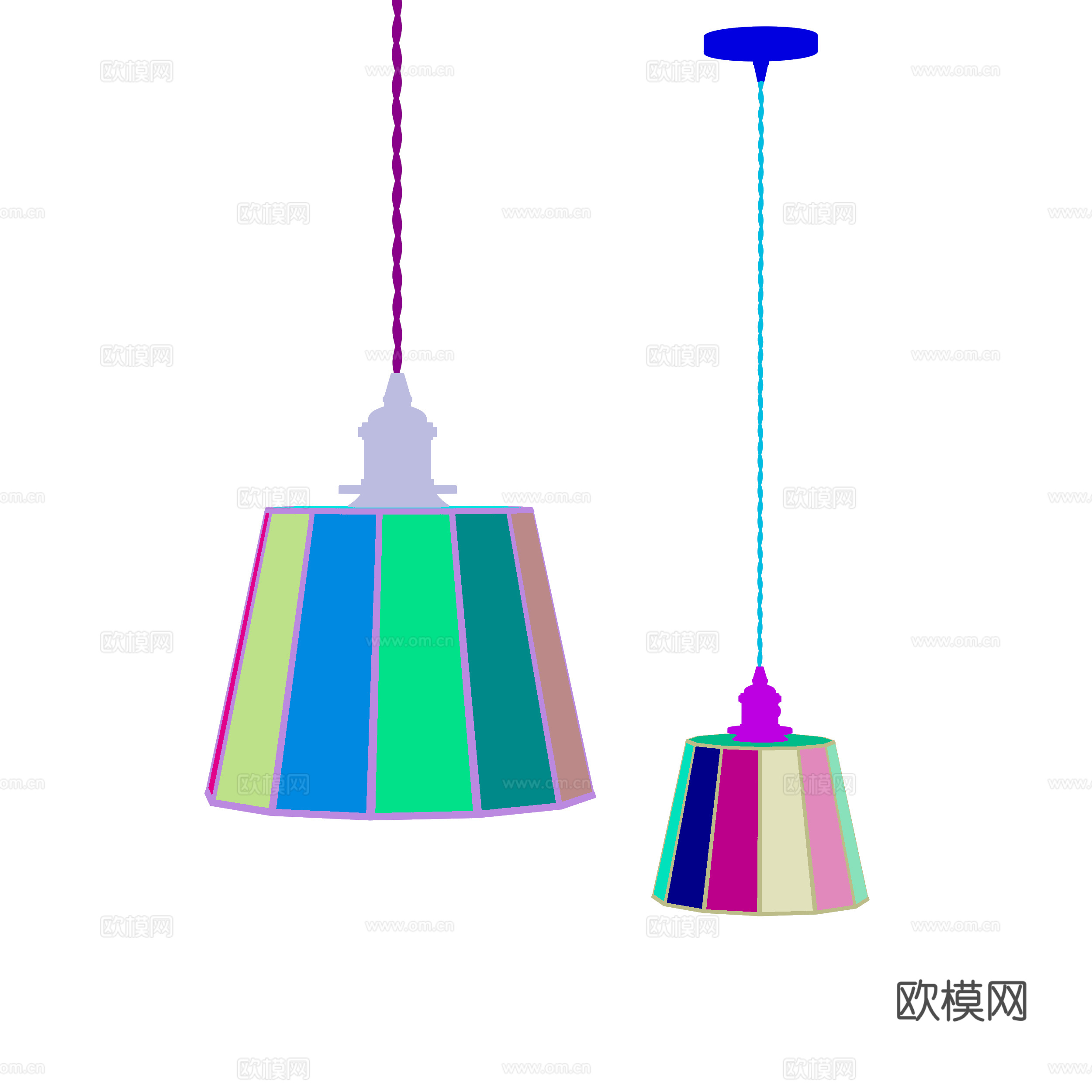 美式复古小吊灯 法式复古吊灯 中古风吊灯 餐厅咖啡厅吧台吊灯3d模型下载（渲染图3）