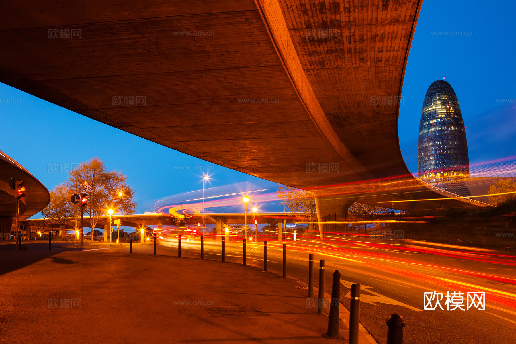 都市风情  道路建筑夜景 外景