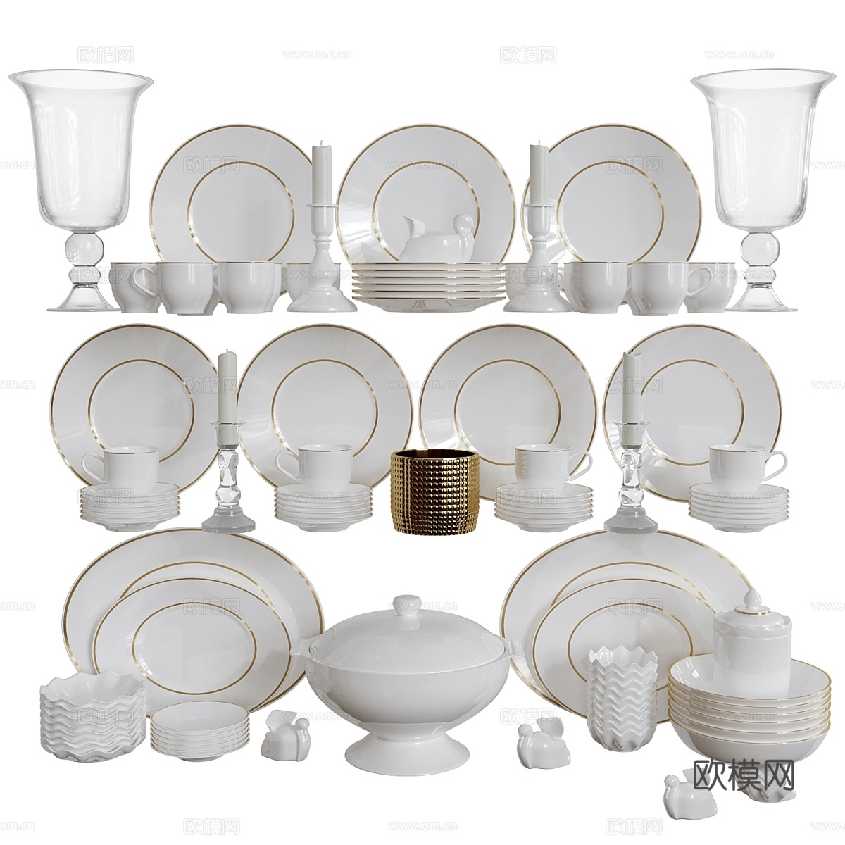 餐具套装23d模型下载