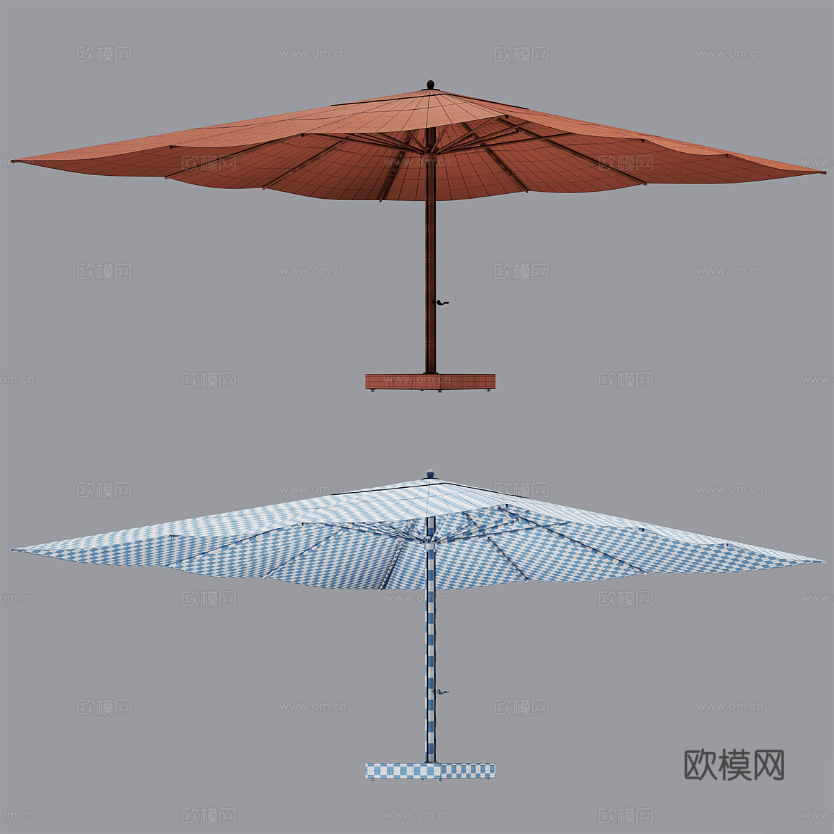 现代遮阳伞 花园伞3d模型下载（渲染图5）