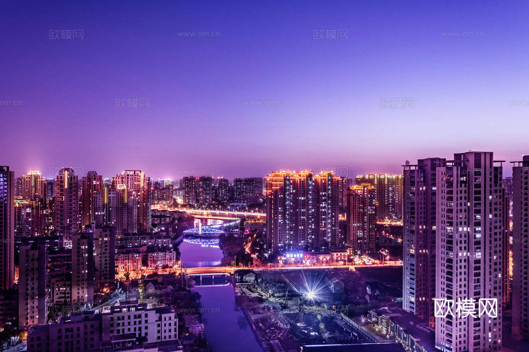 城市夜景 建筑风景 夜景 外景、