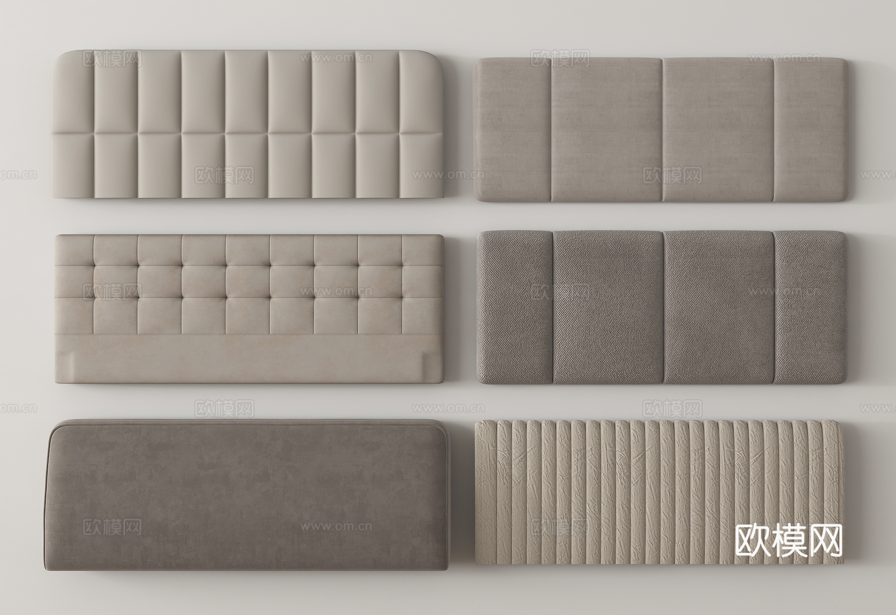 现代床头背靠 床背靠 床品3d模型下载