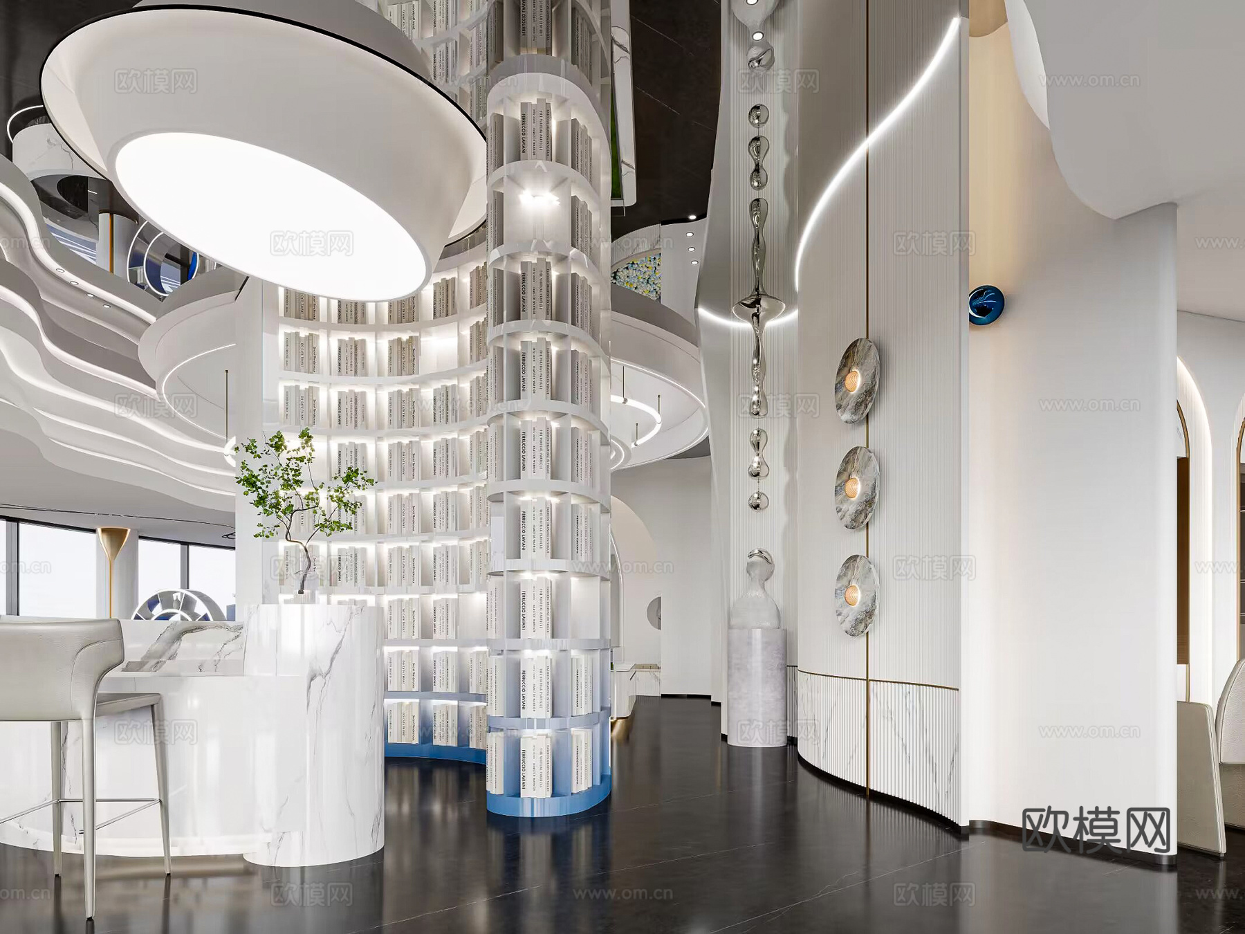 现代售楼部大厅3d模型下载