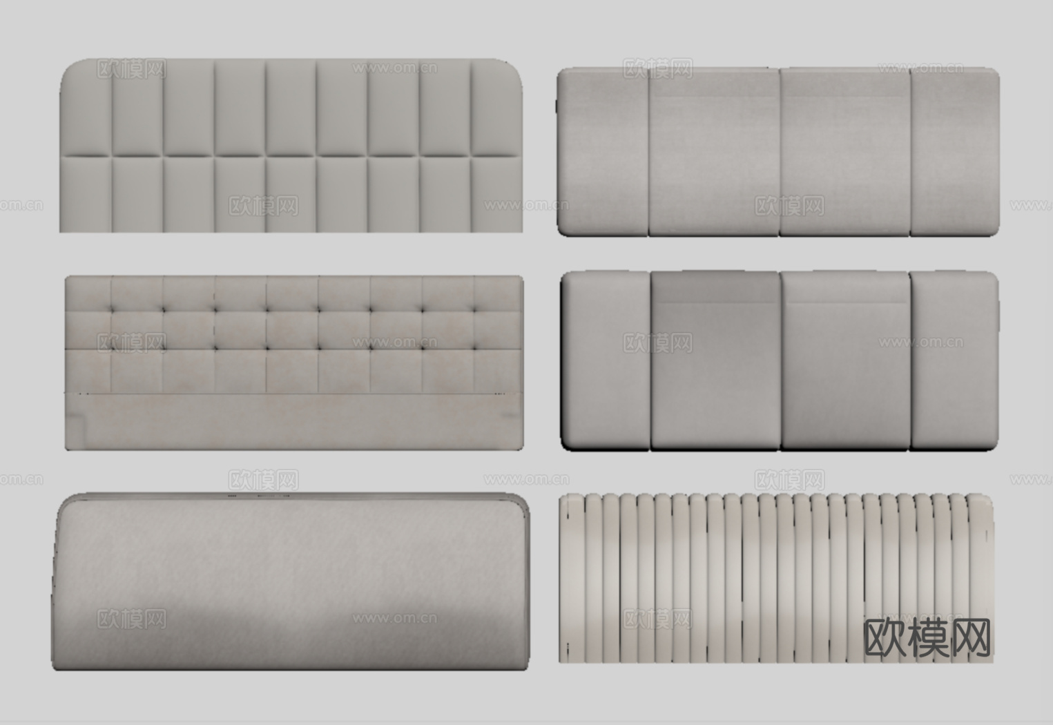 现代床头背靠 床背靠 床品su模型下载（渲染图2）