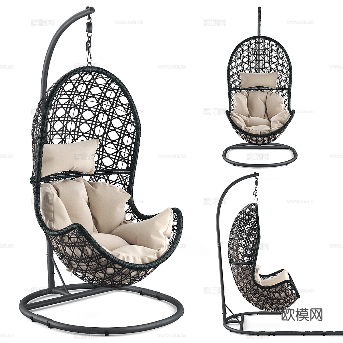 悬挂椅 Brayden Studio Abrams 悬挂蛋椅3d模型下载