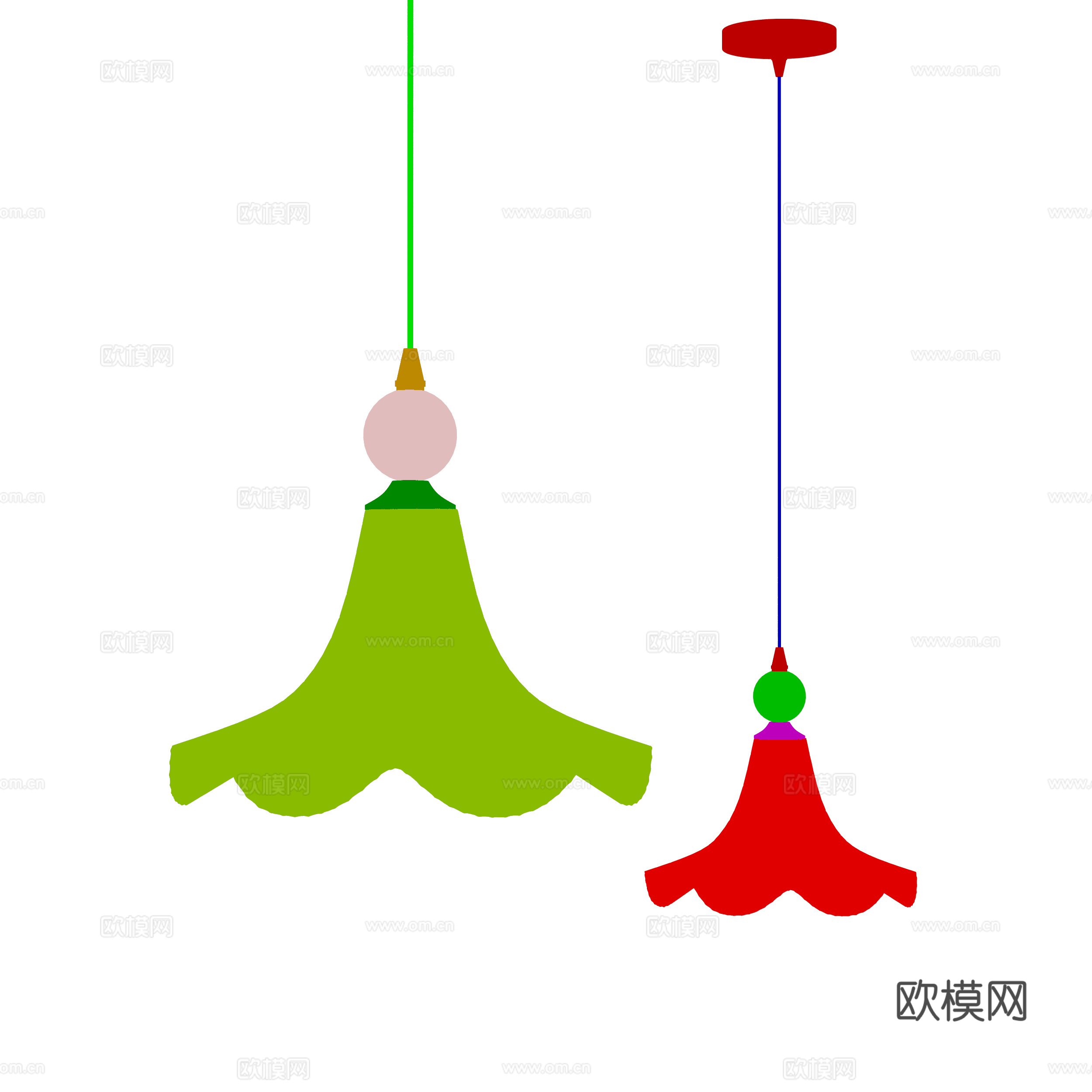 现代吊灯 中古风吊灯 轻法式吊灯 侘寂吊灯 卧室床头灯3d模型下载（渲染图3）