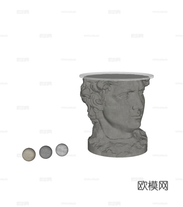 欧式大卫雕塑su模型