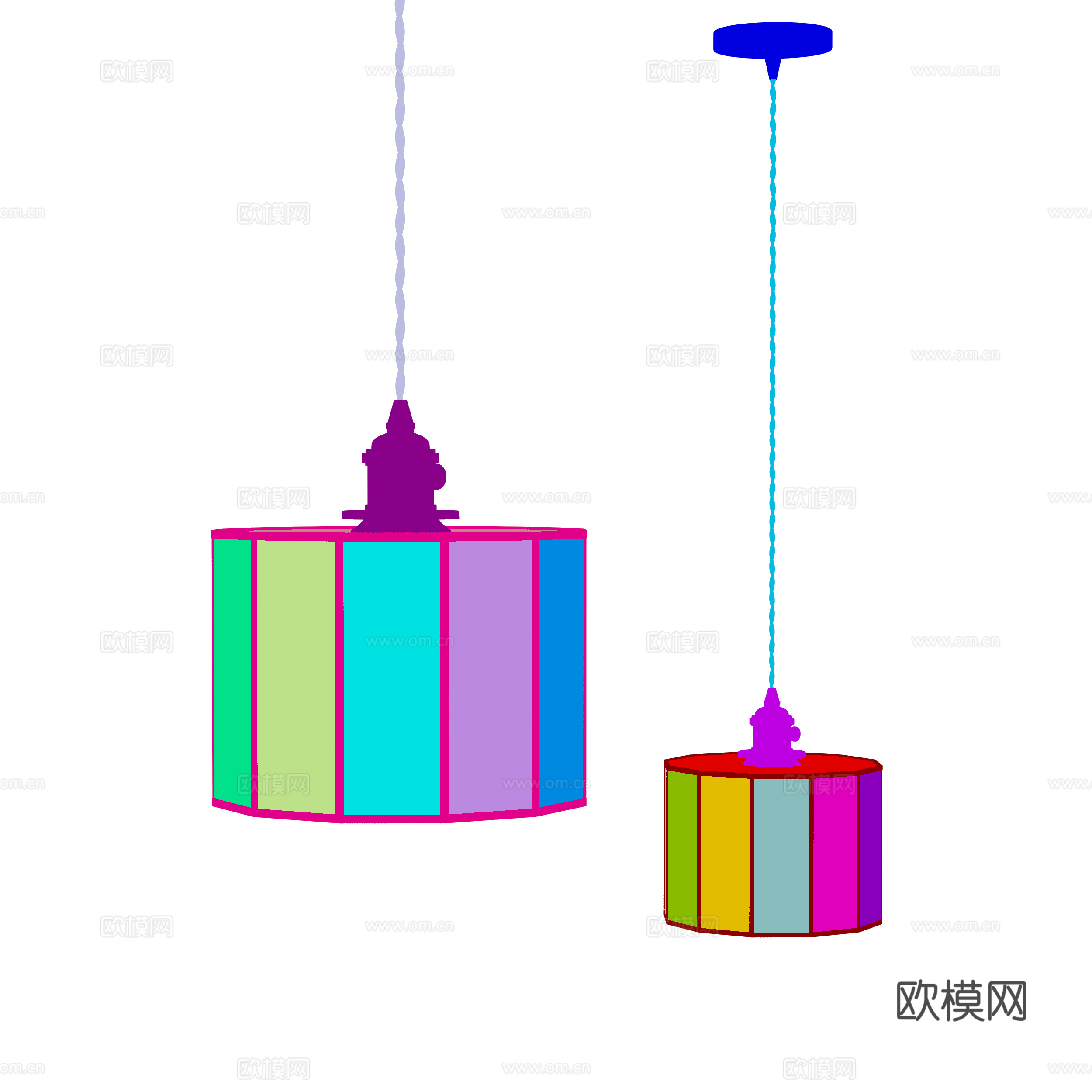 美式复古小吊灯 法式复古吊灯 中古风吊灯 餐厅咖啡厅吧台吊灯3d模型下载（渲染图2）