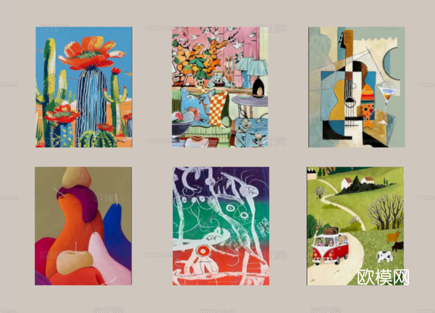 现代装饰画  儿童挂画su模型