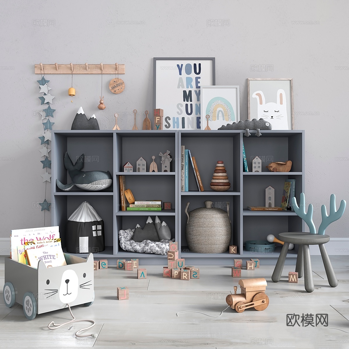 儿童房装饰套装3d模型下载