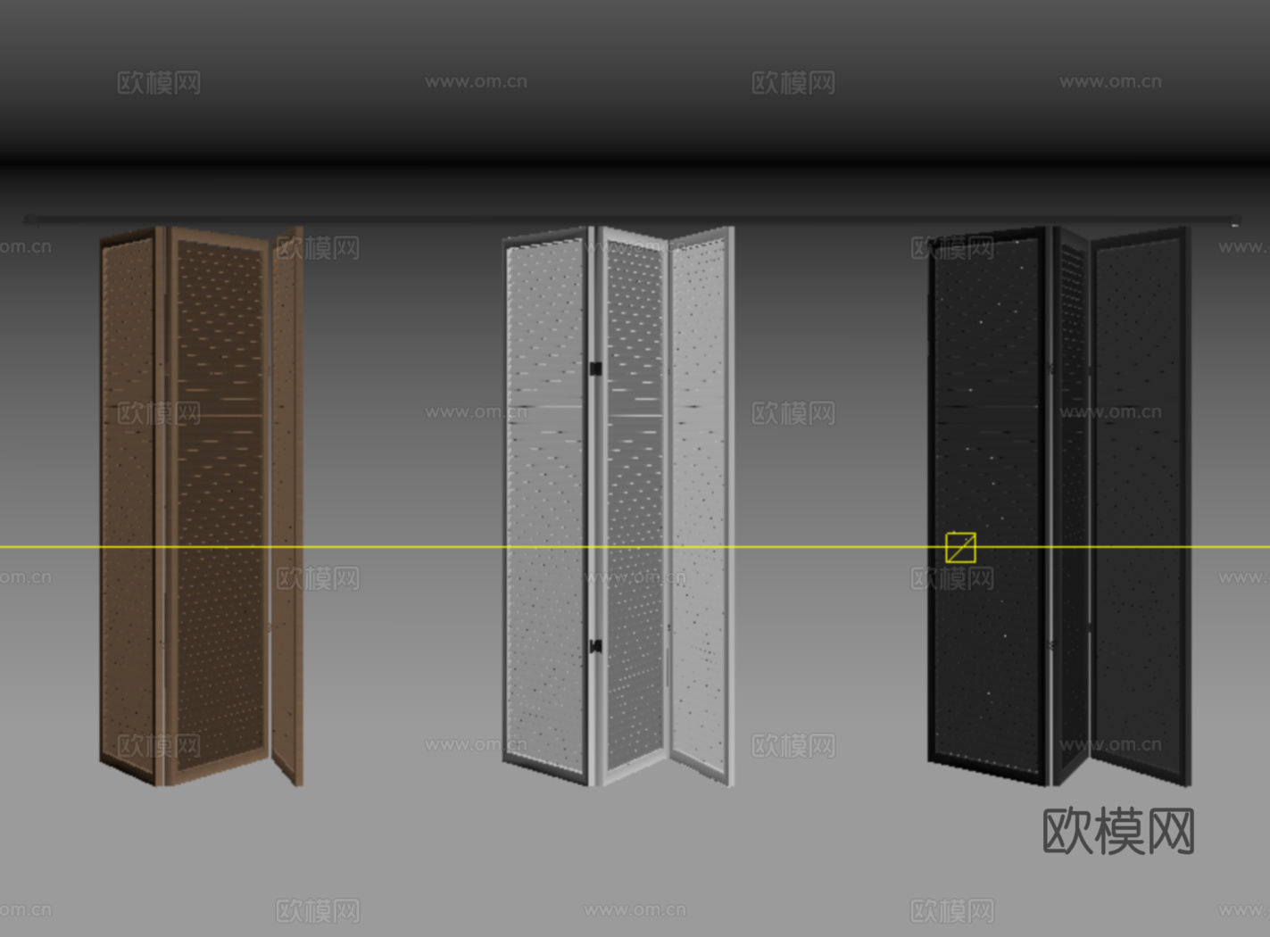 现代百叶门 百叶折叠门 百叶窗su模型