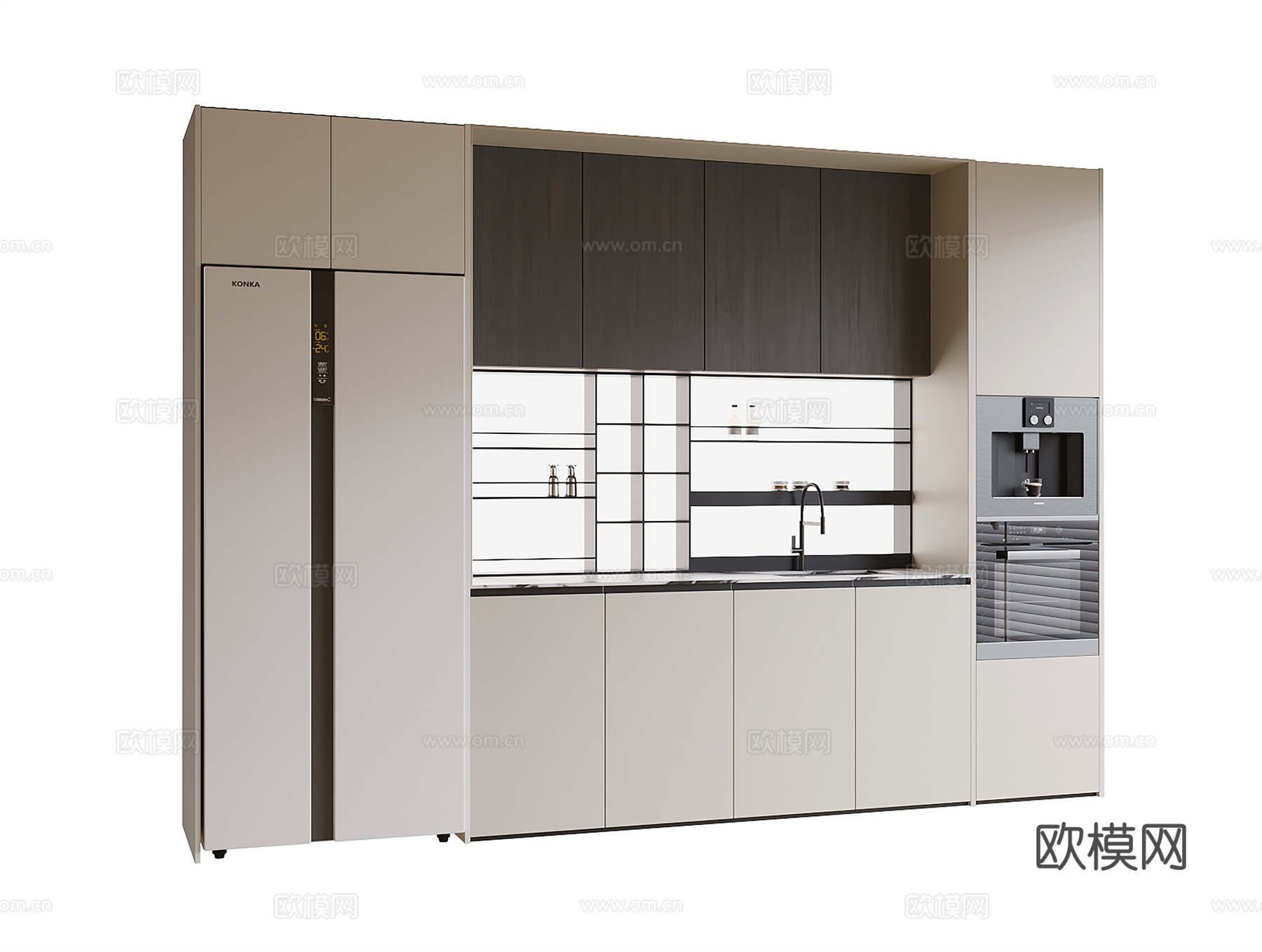 现代酒柜 餐边柜su模型