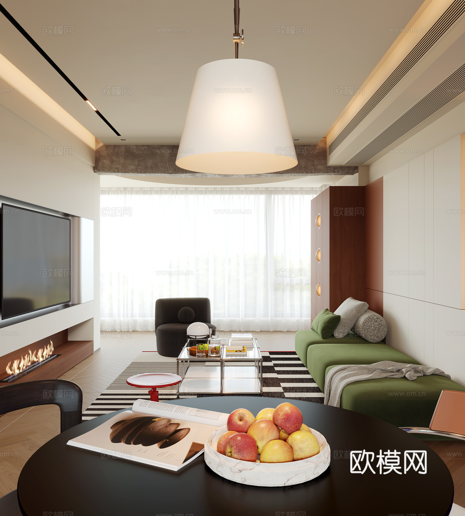 包豪斯 孟非斯 多巴胺 客餐厅su模型