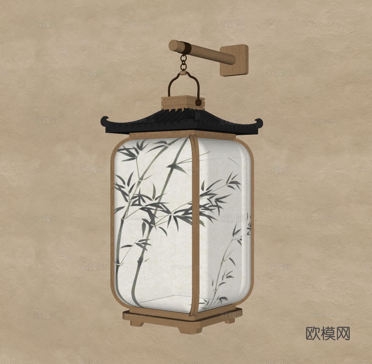 宋式壁灯 壁灯 灯具 装饰灯 艺术壁灯su模型