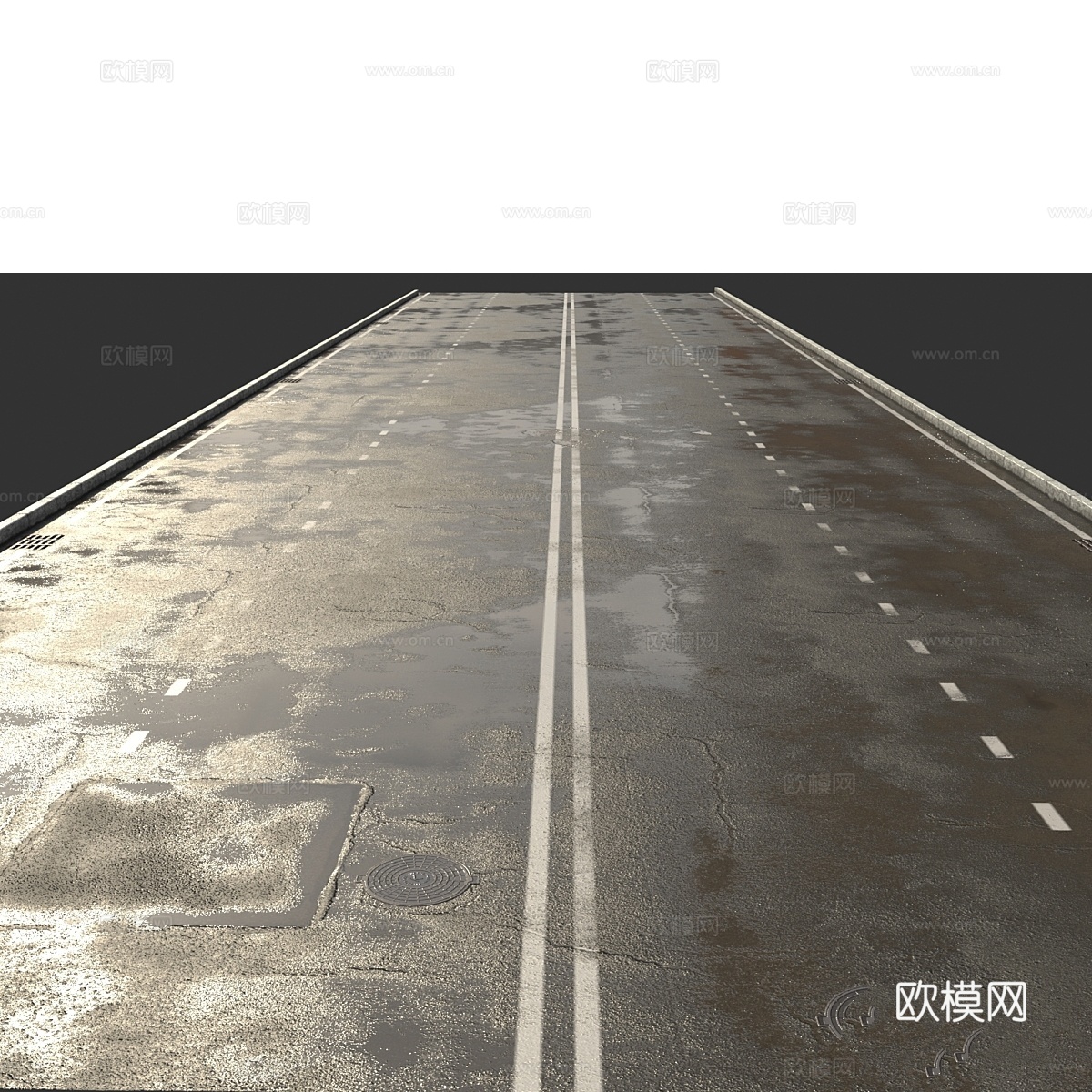 积水沥青路面3d模型下载