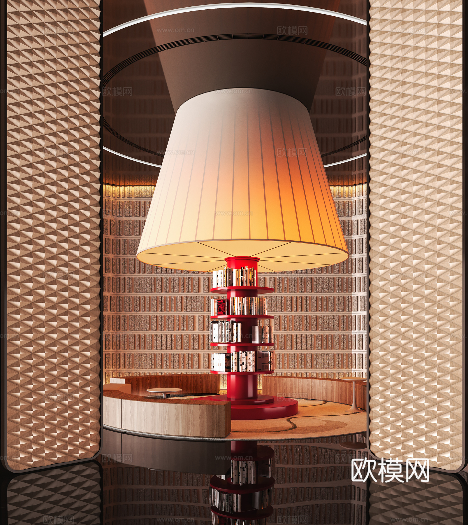 现代轻奢酒店大堂 休闲区 阅读区3d模型下载