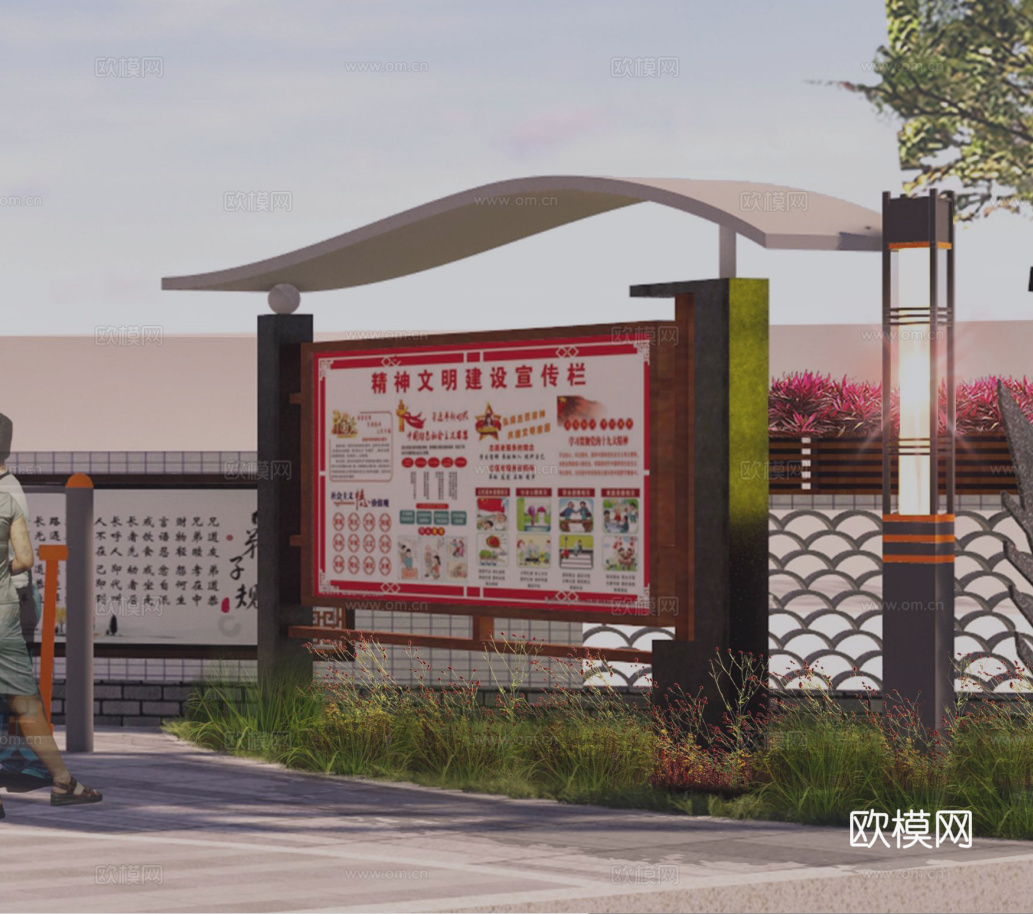 现代宣传栏cad施工图