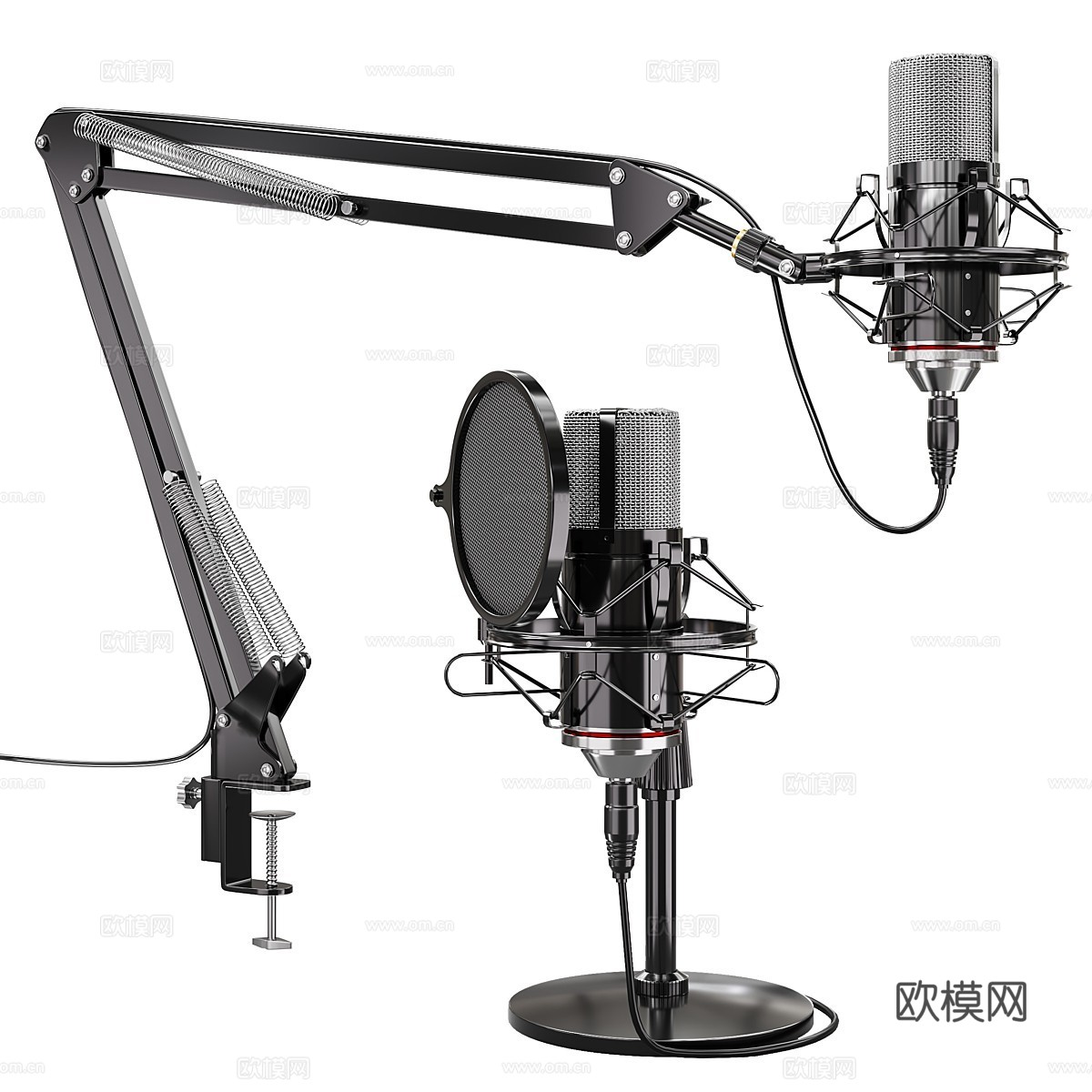 带受电弓的麦克风3d模型下载（渲染图1）