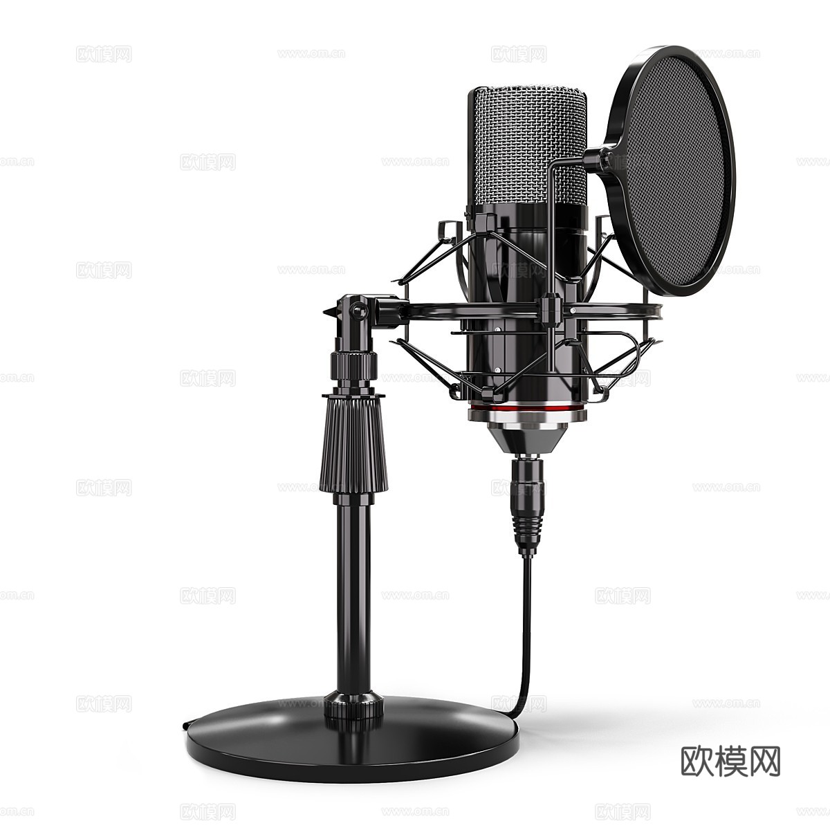 带受电弓的麦克风3d模型下载（渲染图2）