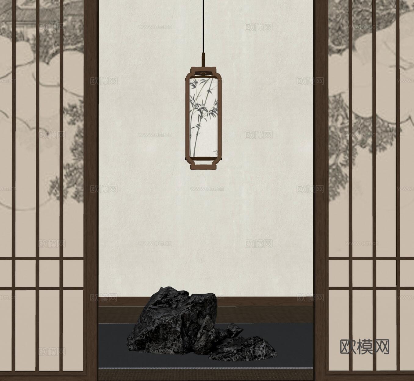 宋式吊灯 吊灯 装饰吊灯  小吊灯  艺术吊灯su模型