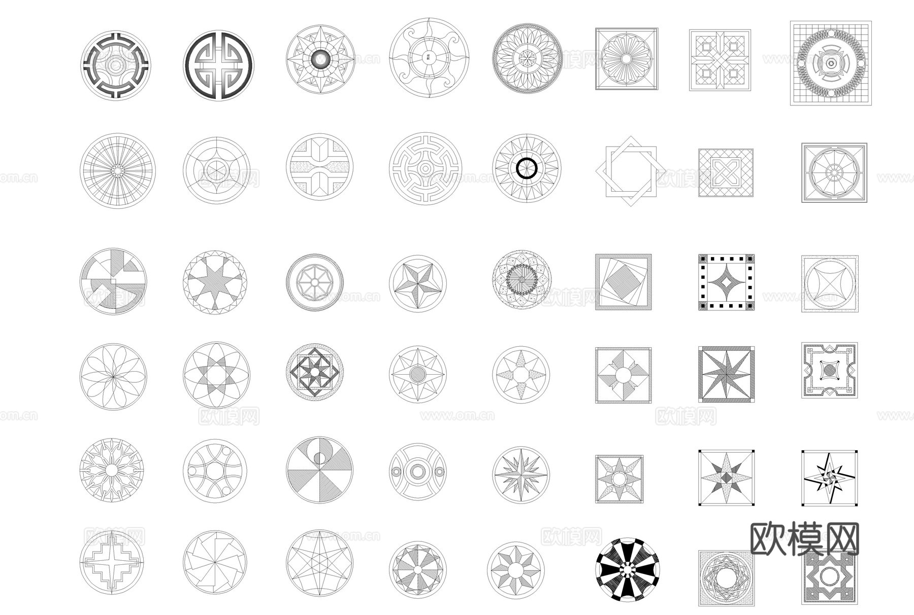 地面拼花图案cad施工图