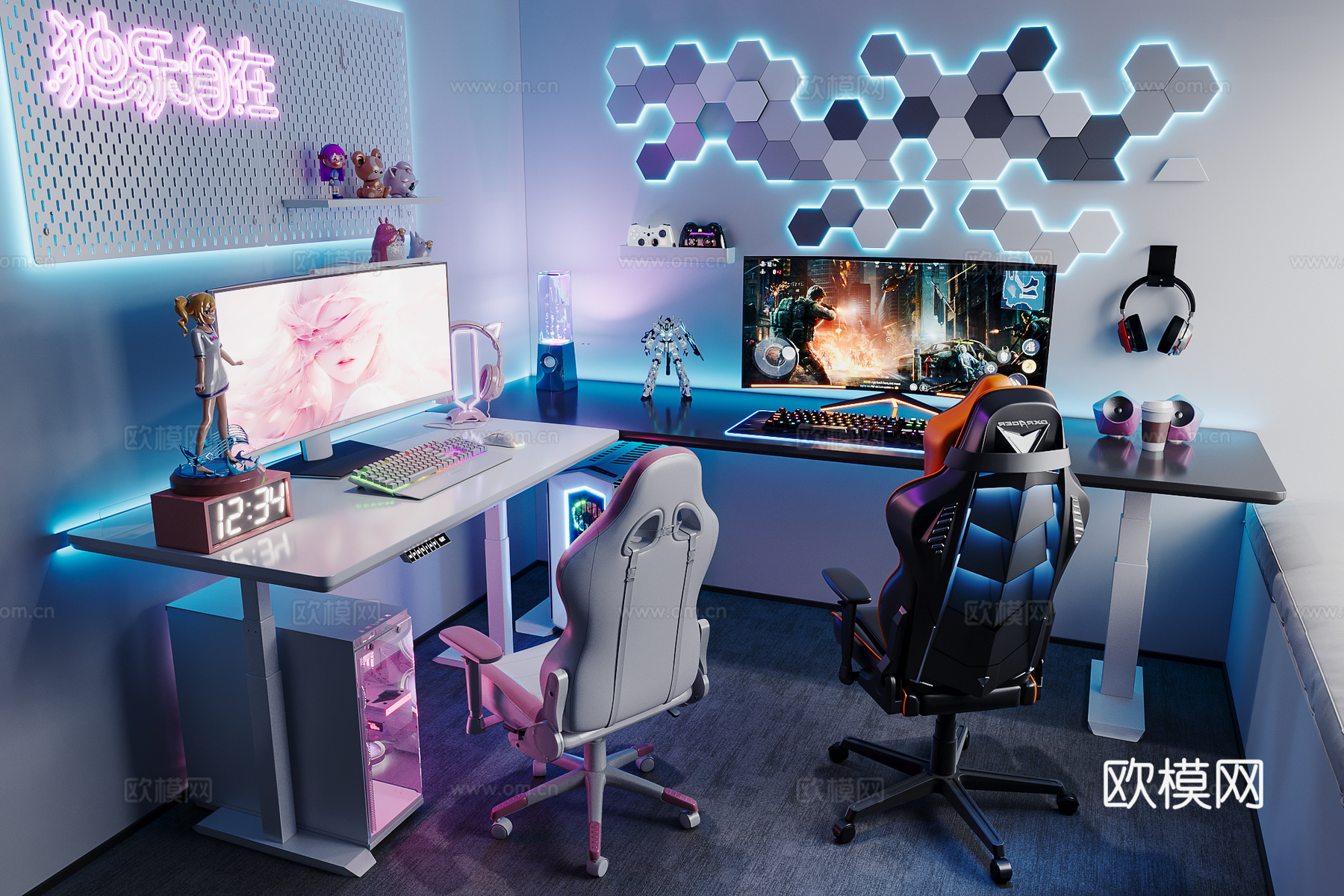 电竞房3d模型下载