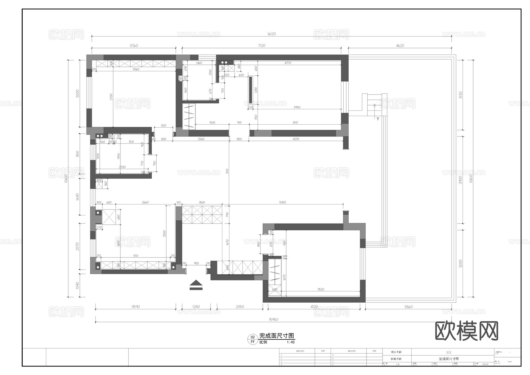 现代极简公寓家装全套施工图cad施工图