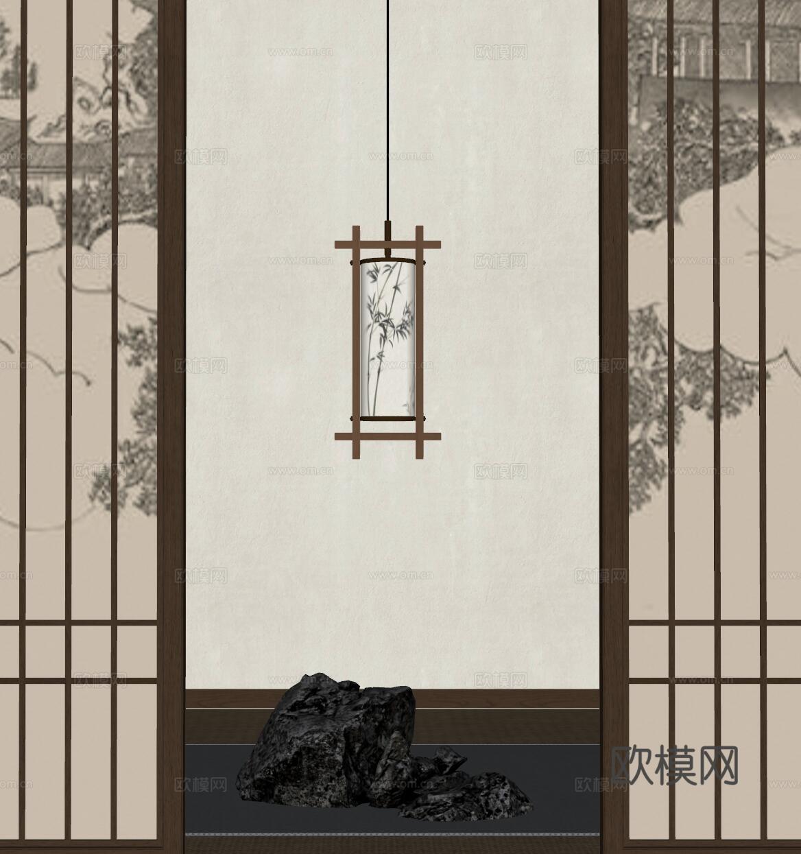 宋式吊灯 吊灯 装饰吊灯  小吊灯  艺术吊灯su模型